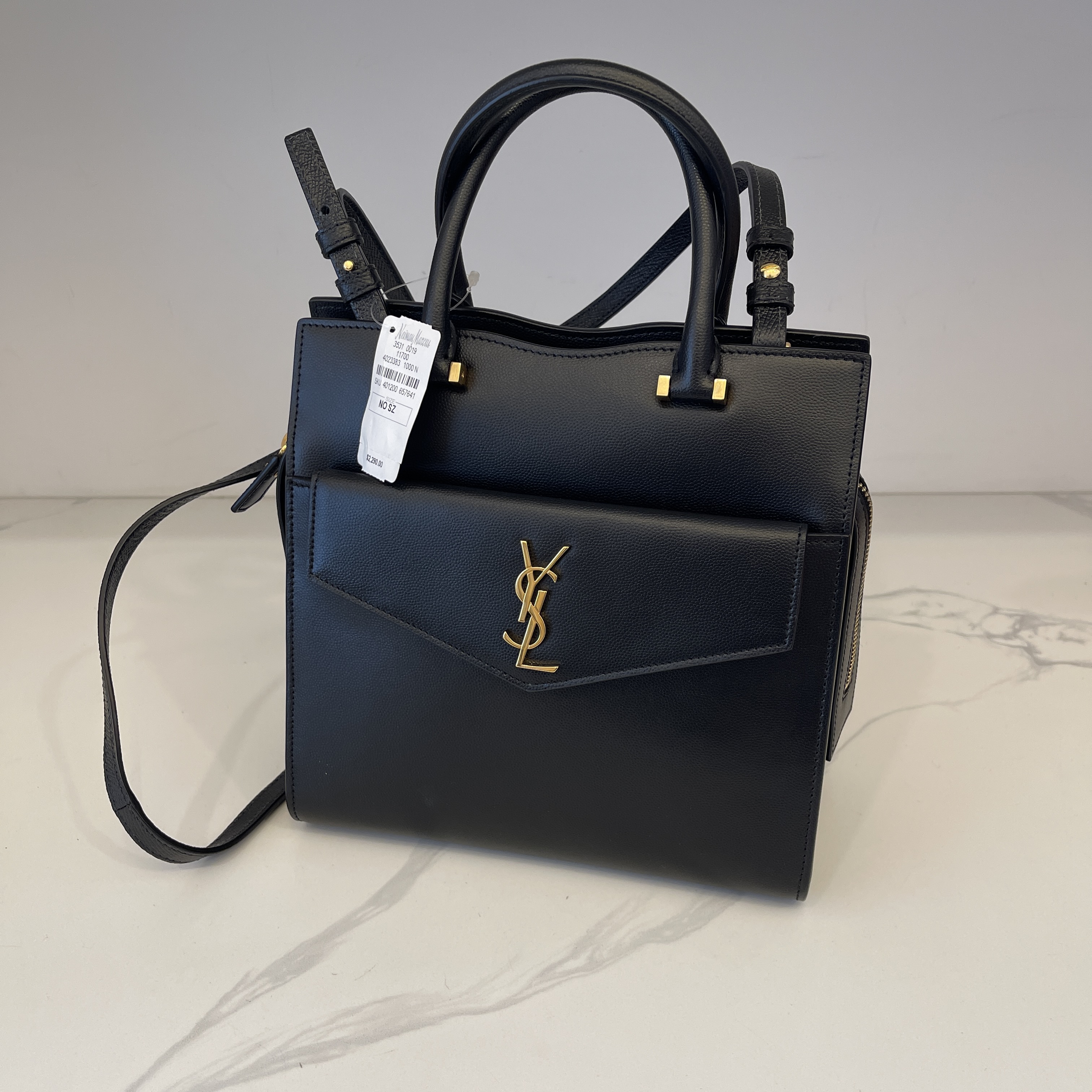 Yves Saint Laurent Small Uptown Tote Shiny Smooth Leather (Varied