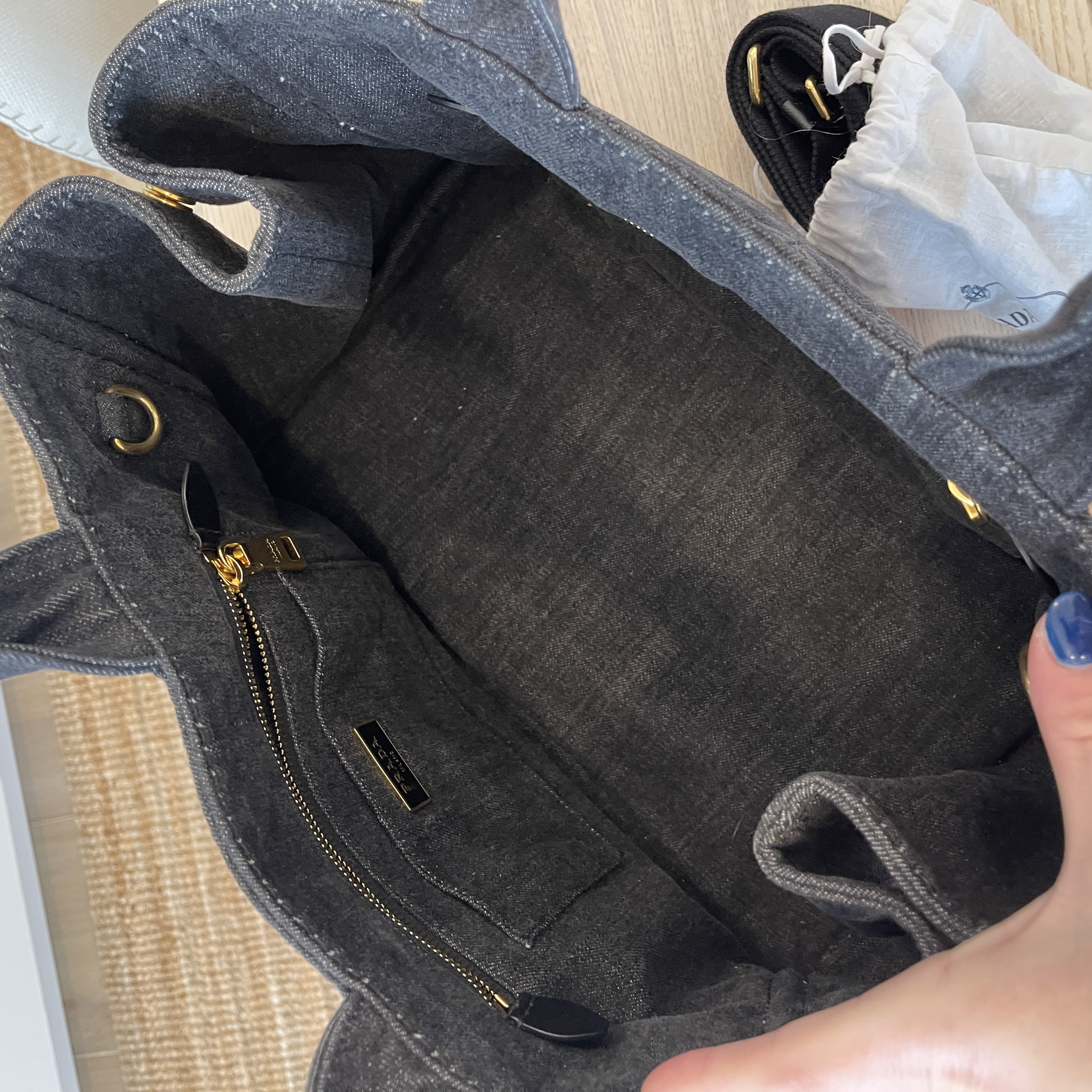 Handbag Prada Blue in Denim - Jeans - 37451870