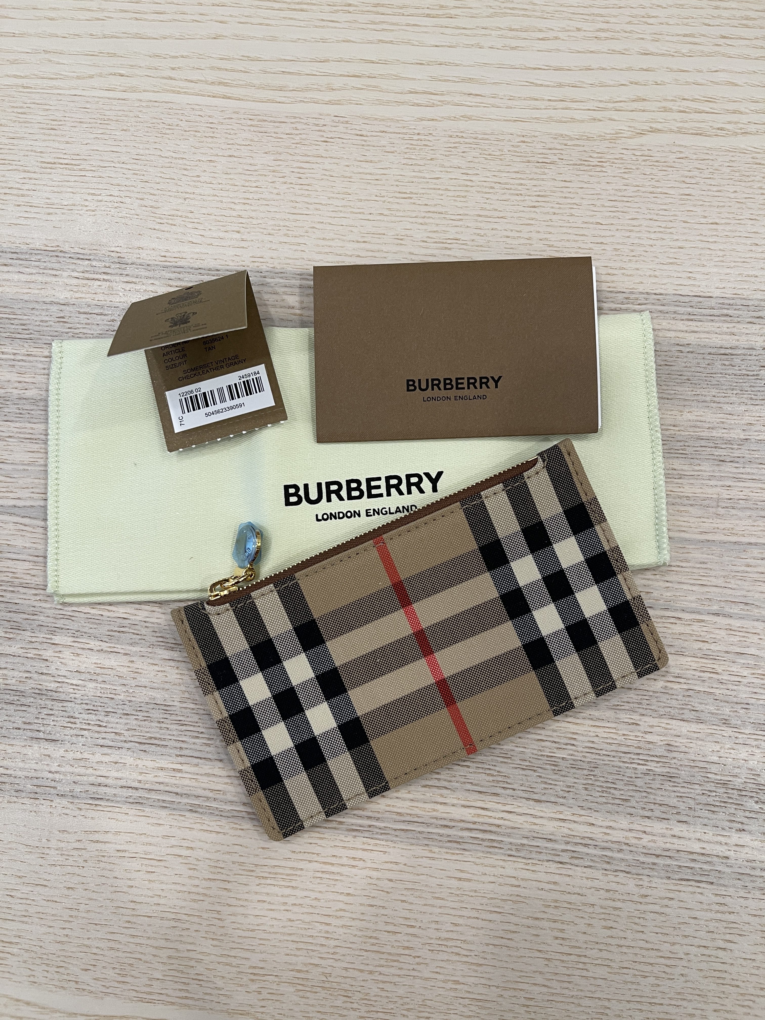 Burberry Somerset Check Zip Wallet
