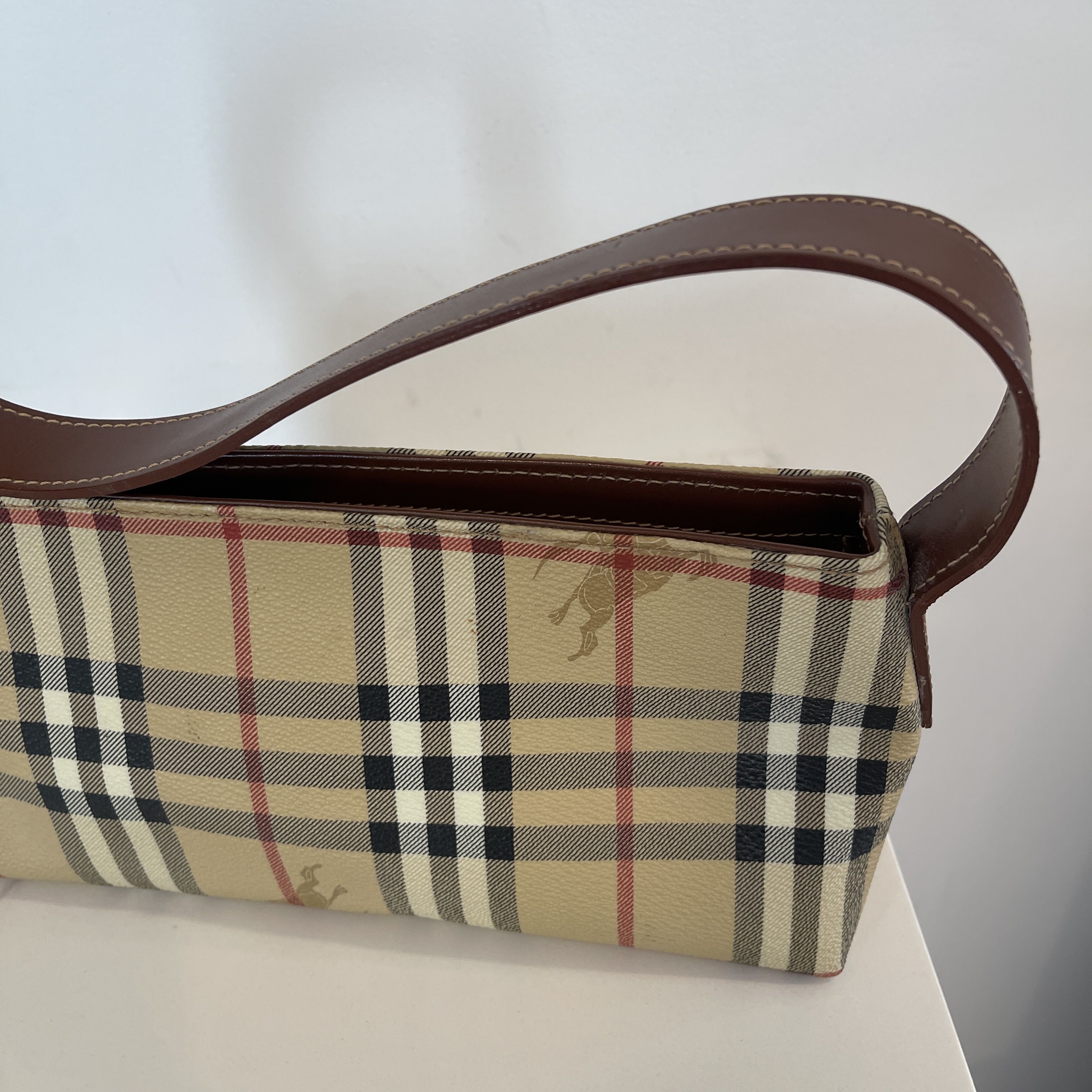 Burberry's Vintage Haymarket Check Shoulder Bag - Neutrals Shoulder Bags,  Handbags - BUR380698