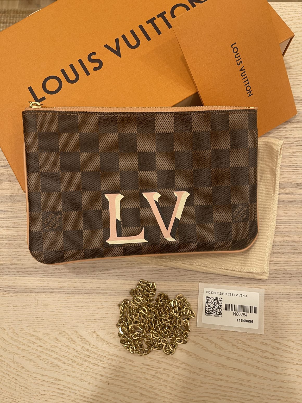 Louis Vuitton DAMIER 2021-22FW Double zip pochette (N60460)