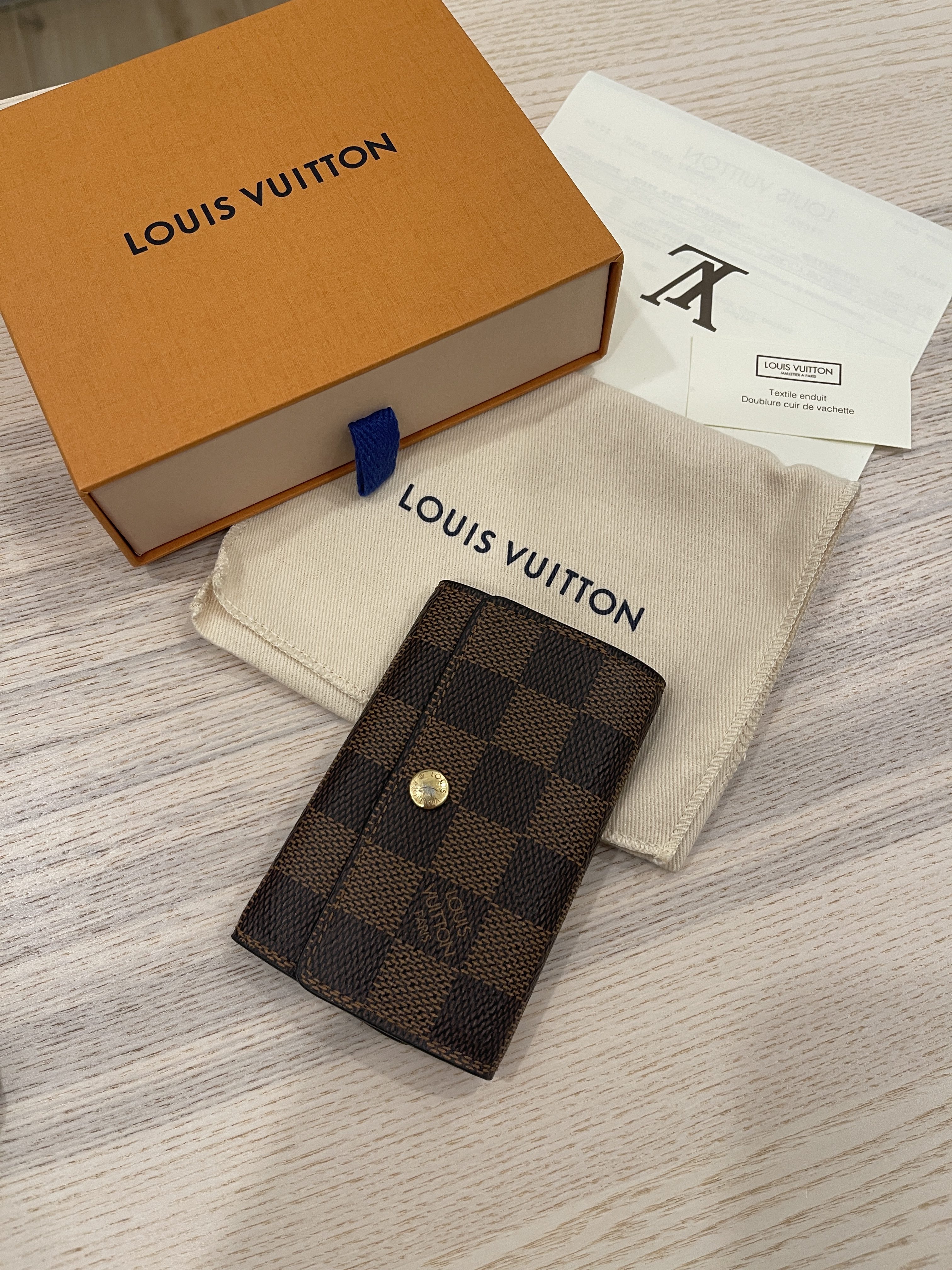 Louis Vuitton 2022 Damier Ebene Key Pouch/New In Box