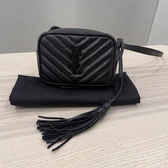 Saint Laurent Calfskin Matelasse Monogram Lou Belt Bag Black / Black Hardware