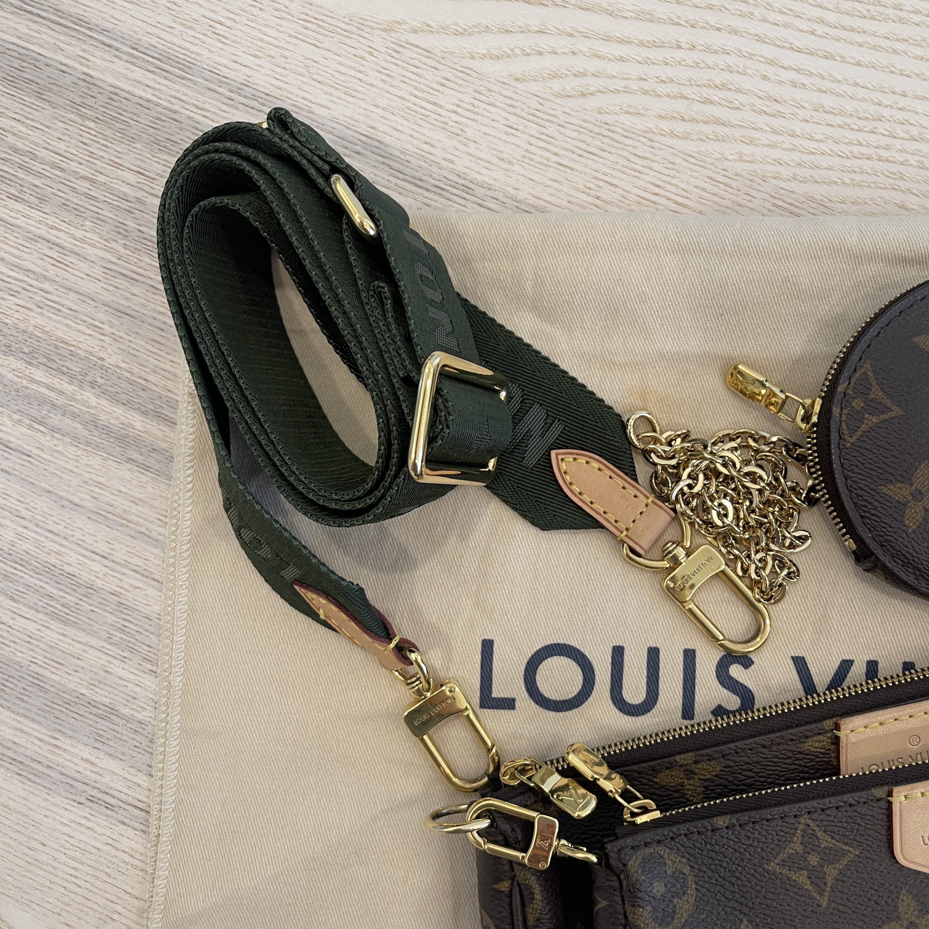 LOUIS VUITTON Monogram Multi Pochette Accessories Bandouliere Shoulder Strap  Kaki 893108