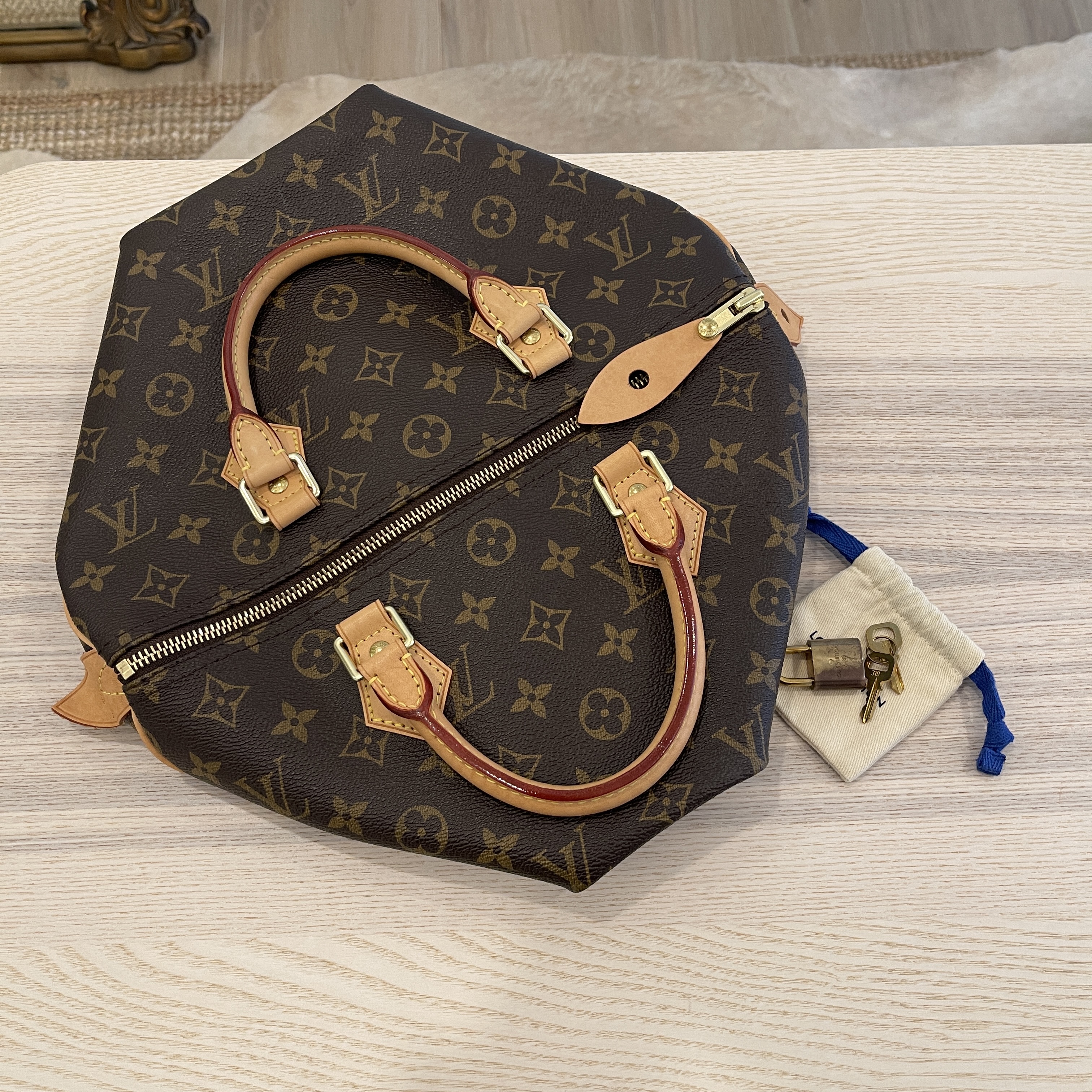 Louis Vuitton, Bags, Louis Vuitton Monogram Speedy 3 M4526 Handbag