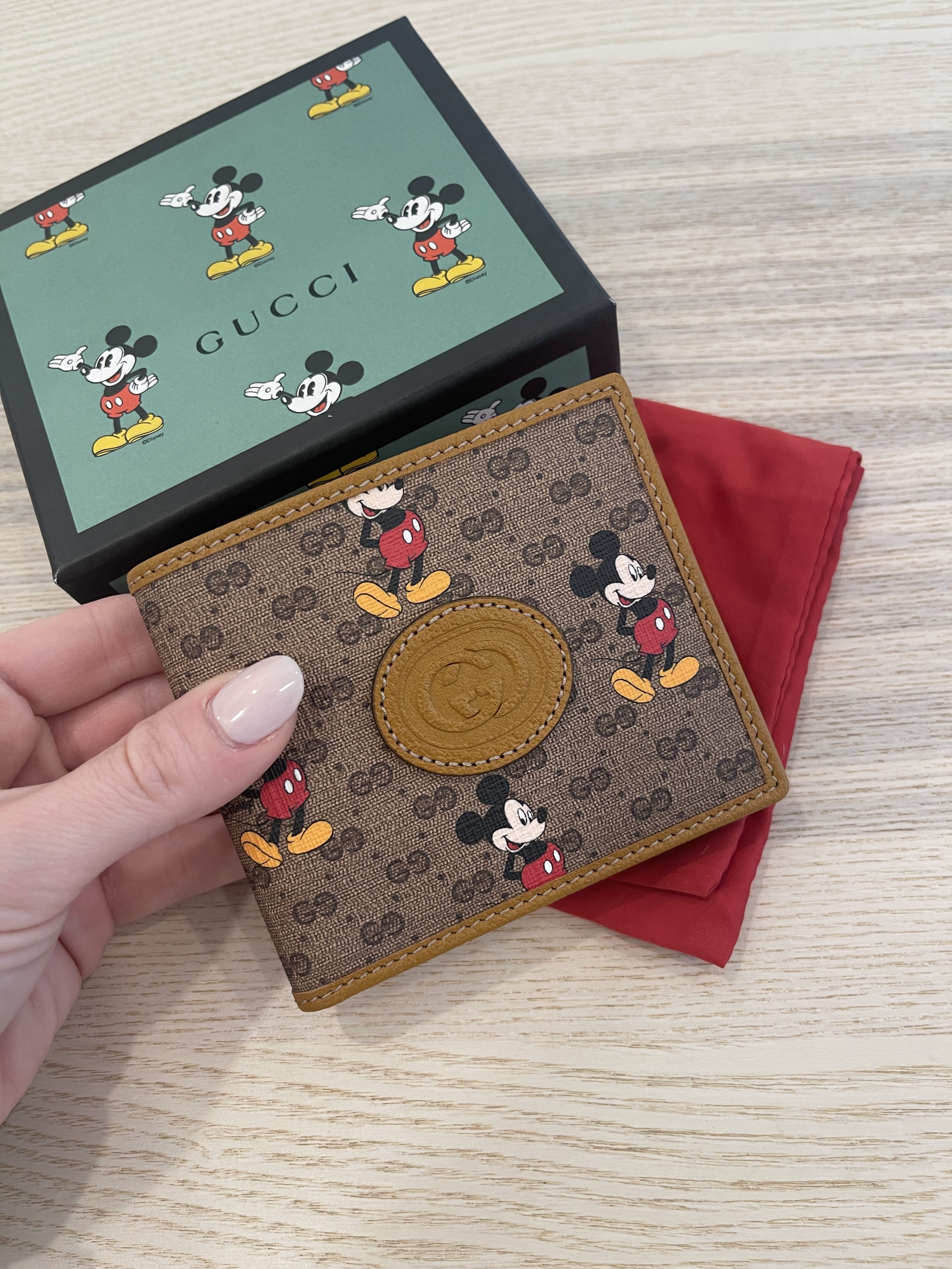 Gucci x Disney Vintage GG Supreme Mickey Mouse Bifold Wallet