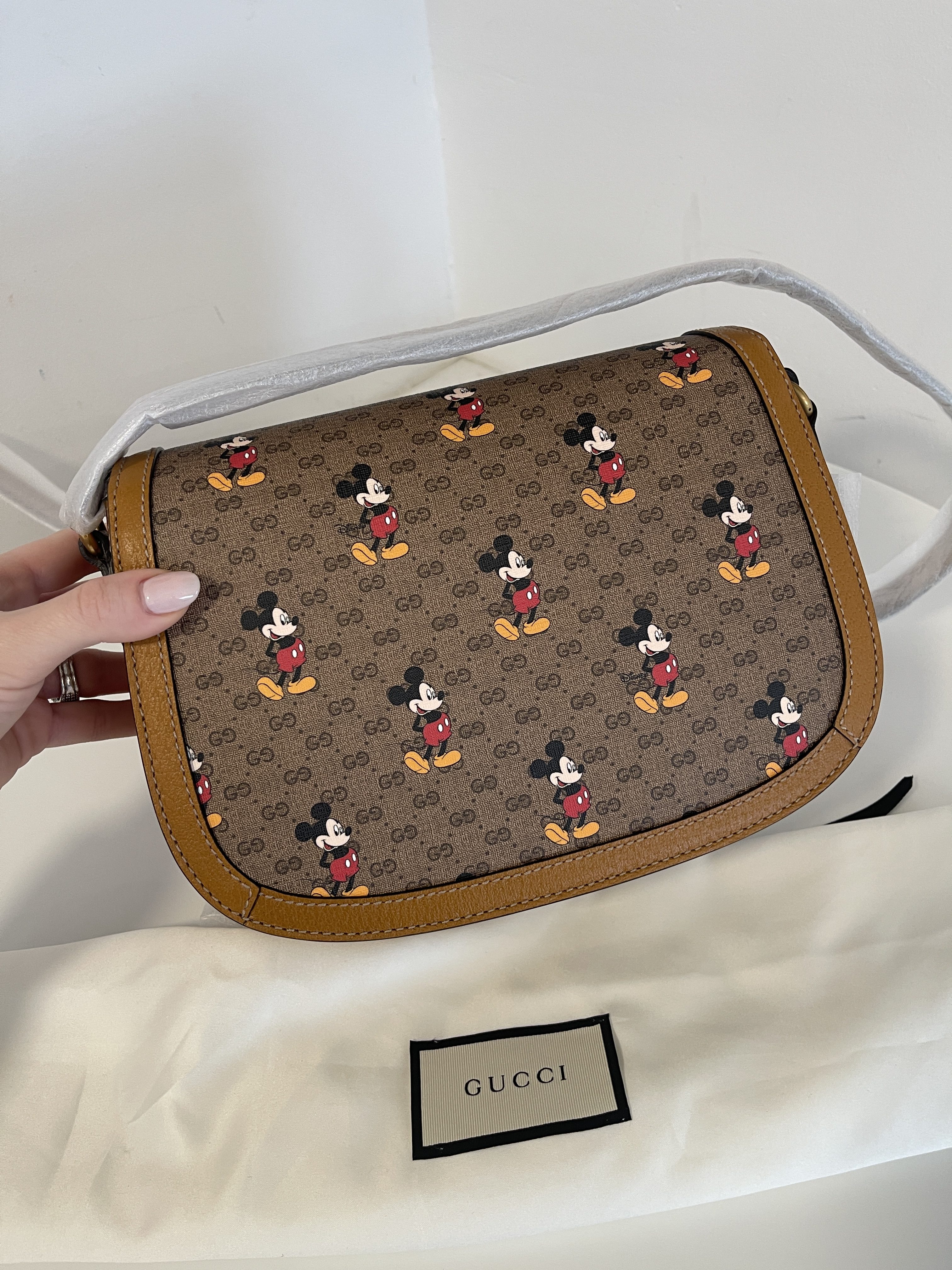 Gucci Mini GG Supreme Mickey Mouse Bucket Bag (SHG-36132) – LuxeDH