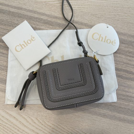 Chloe Calfskin Mini Marcie Crossbody Bag Cashmere Grey