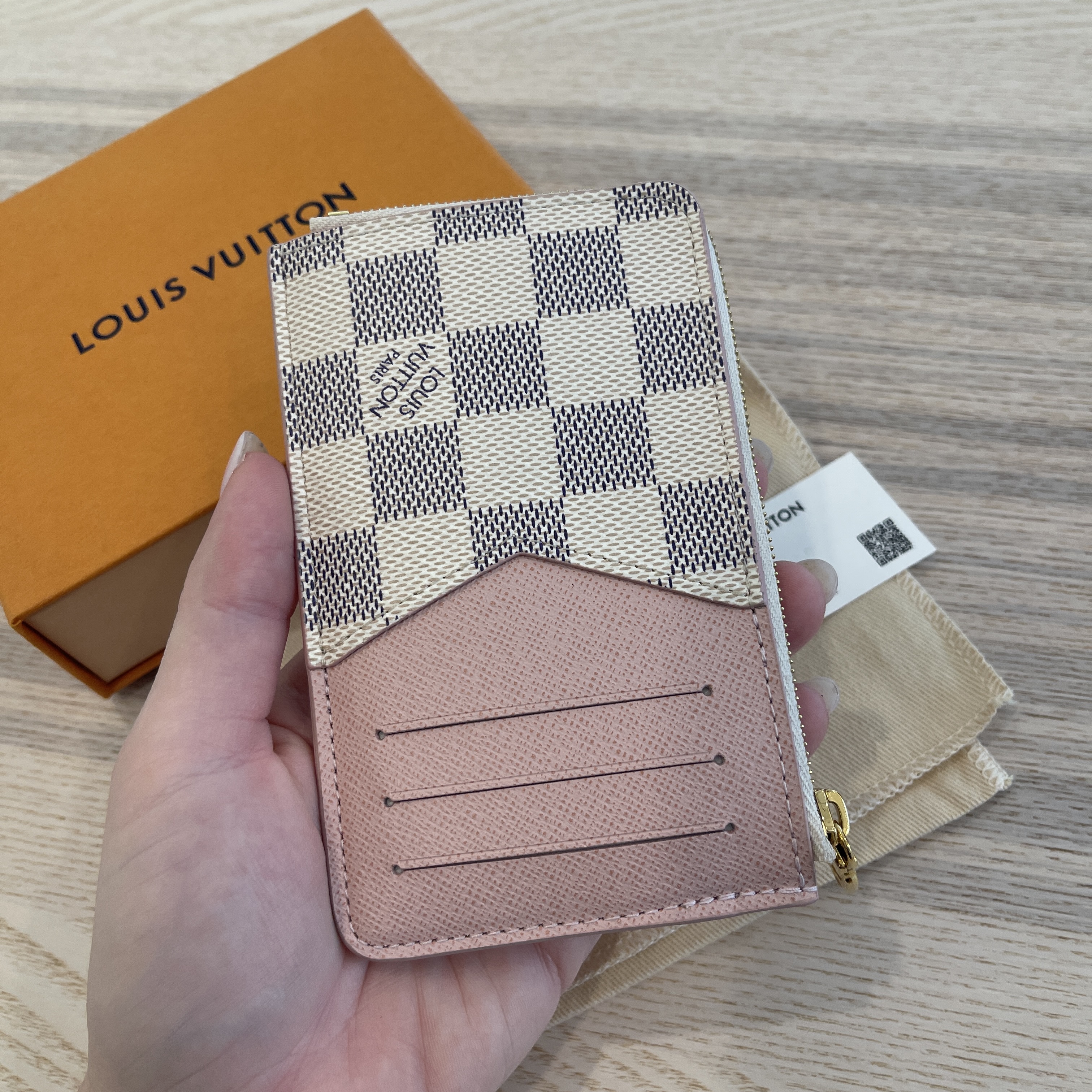2020 NEW Louis Vuitton Damier PINK RECTO VERSO Key Coin Card Holder Wallet
