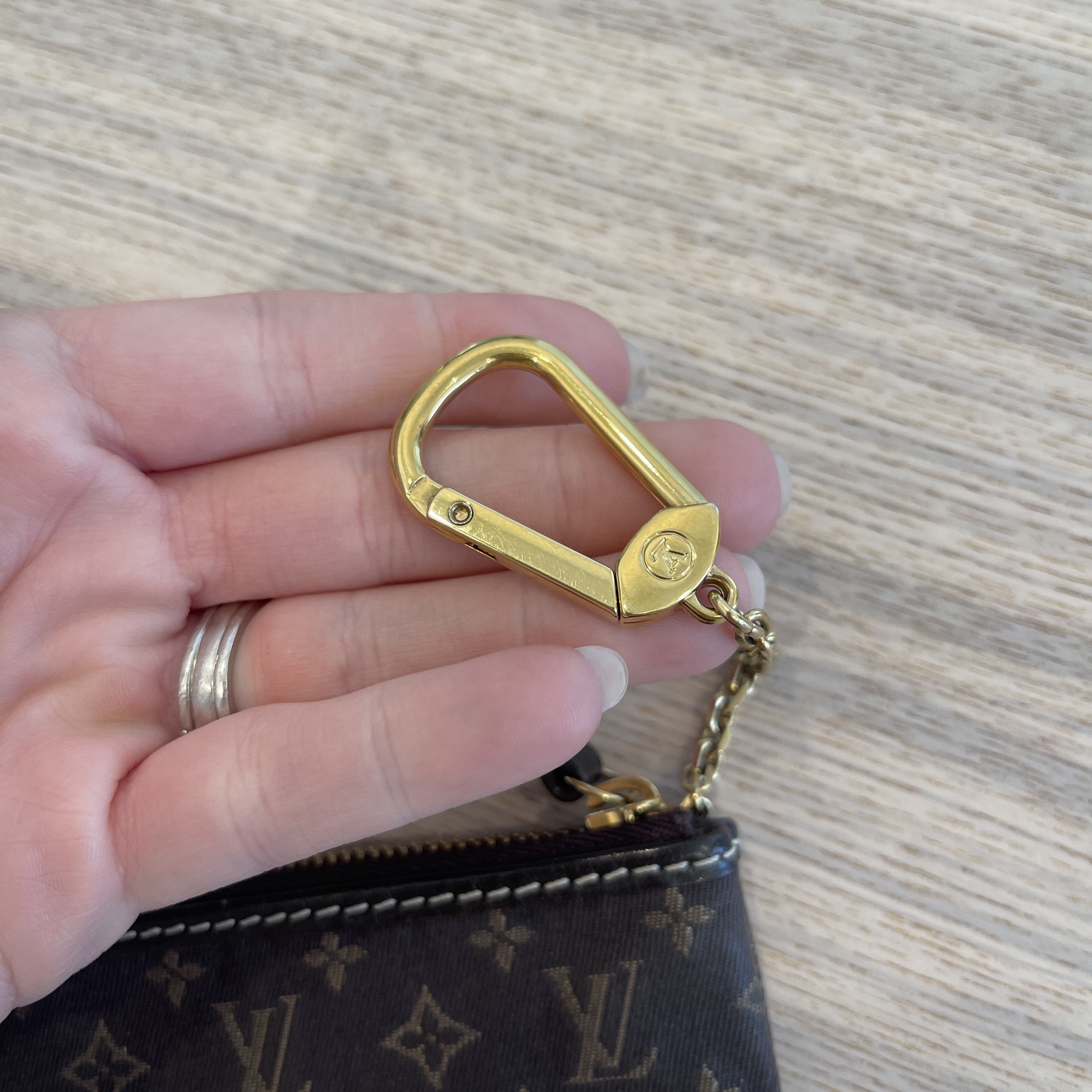 Louis Vuitton Bordeaux Monogram Mini Lin Key Chain