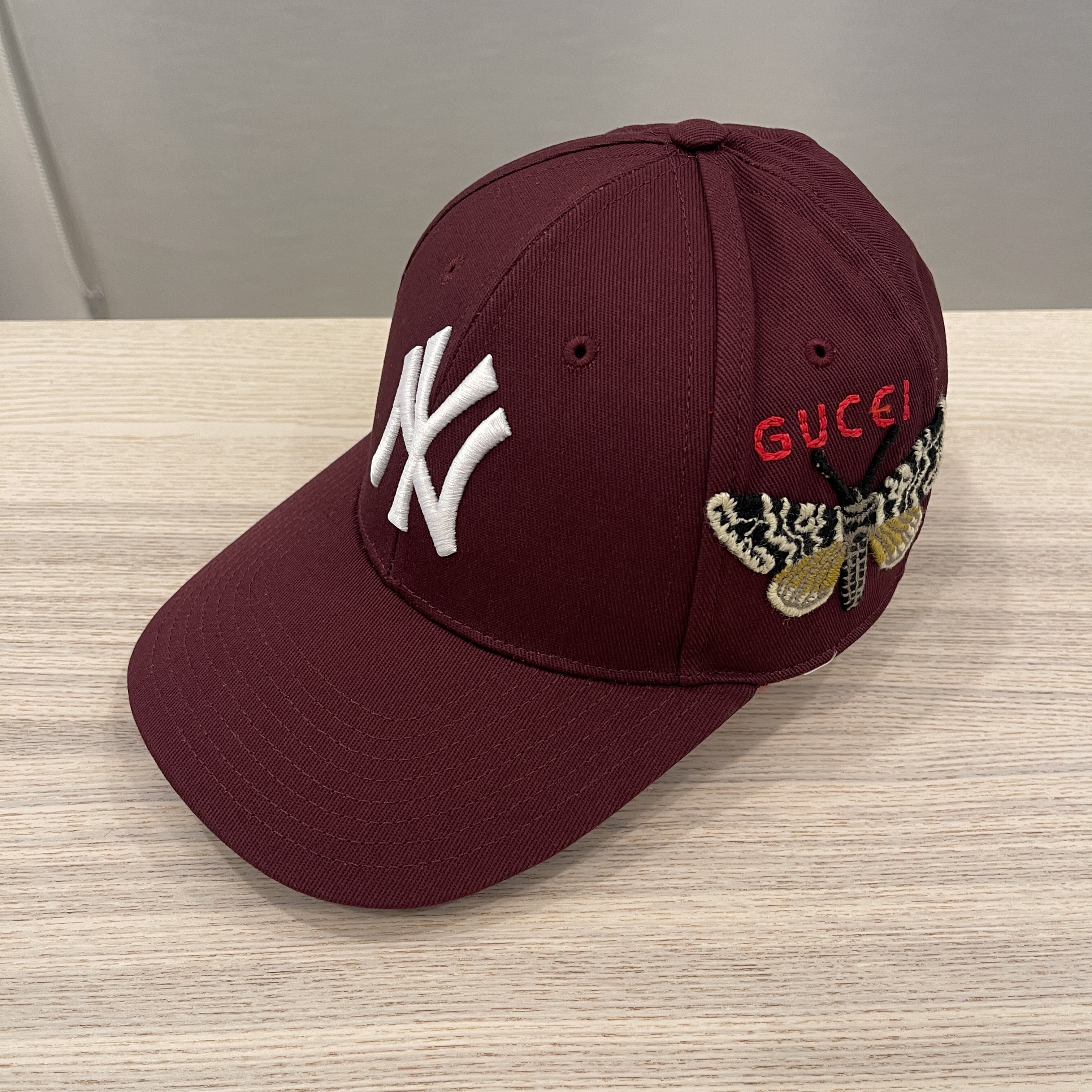 Gucci X MLB Cotton NY Yankees Baseball Hat 57-61 Lacquer