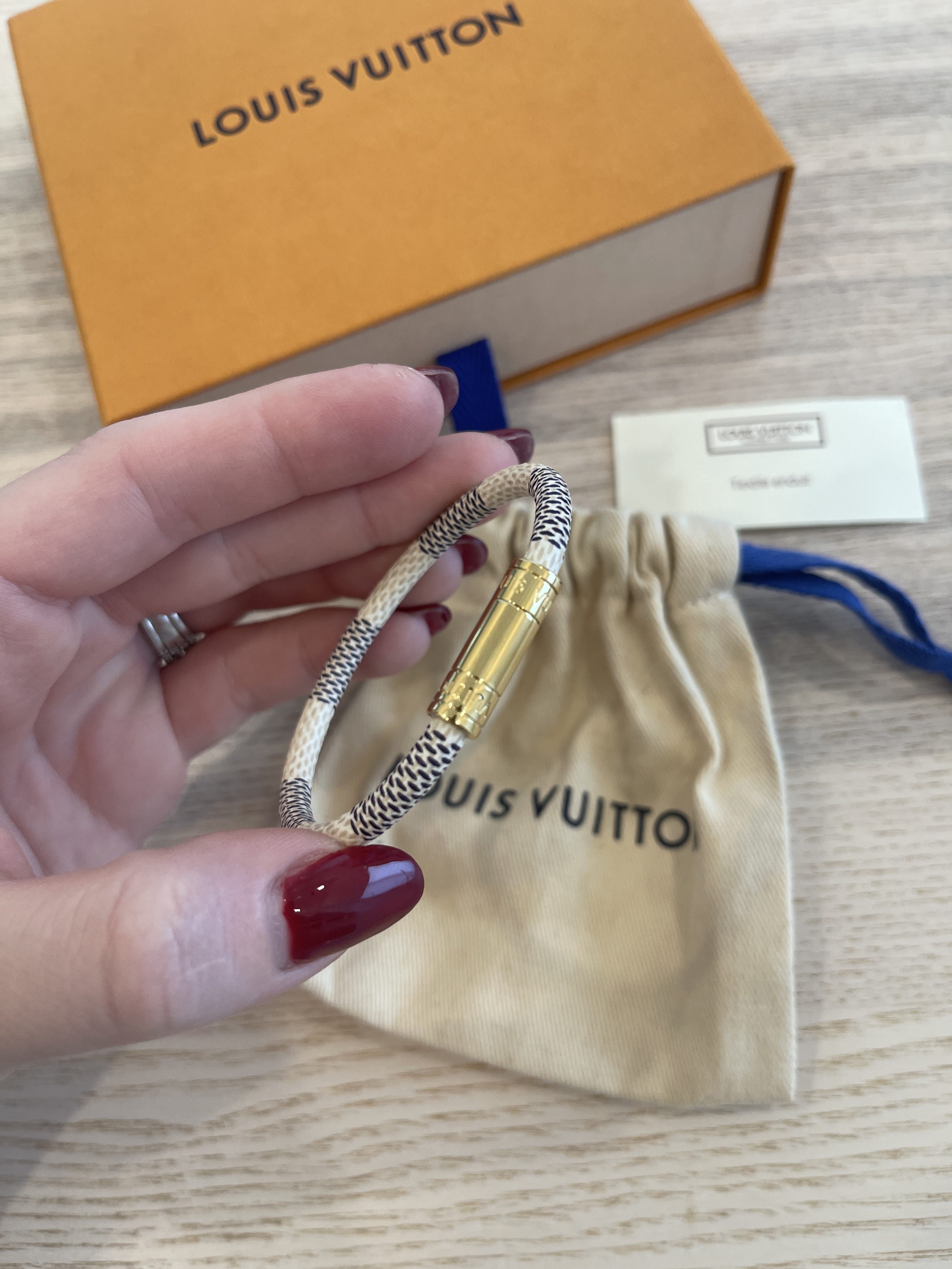 Louis Vuitton Keep it Bracelet Size 17 Damier Azur