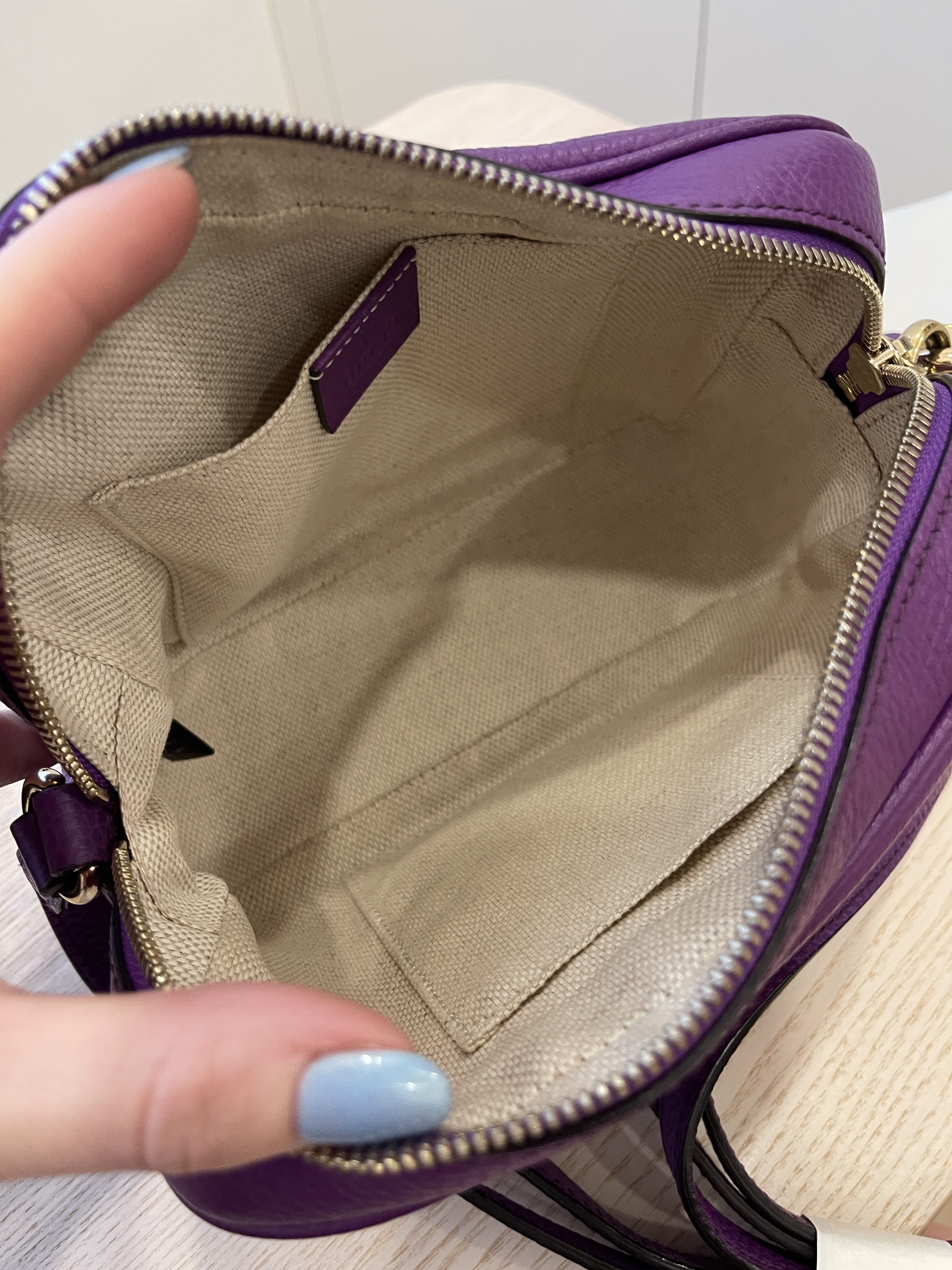 Gucci Soho Disco Purple Leather Bag - Klueles shop online