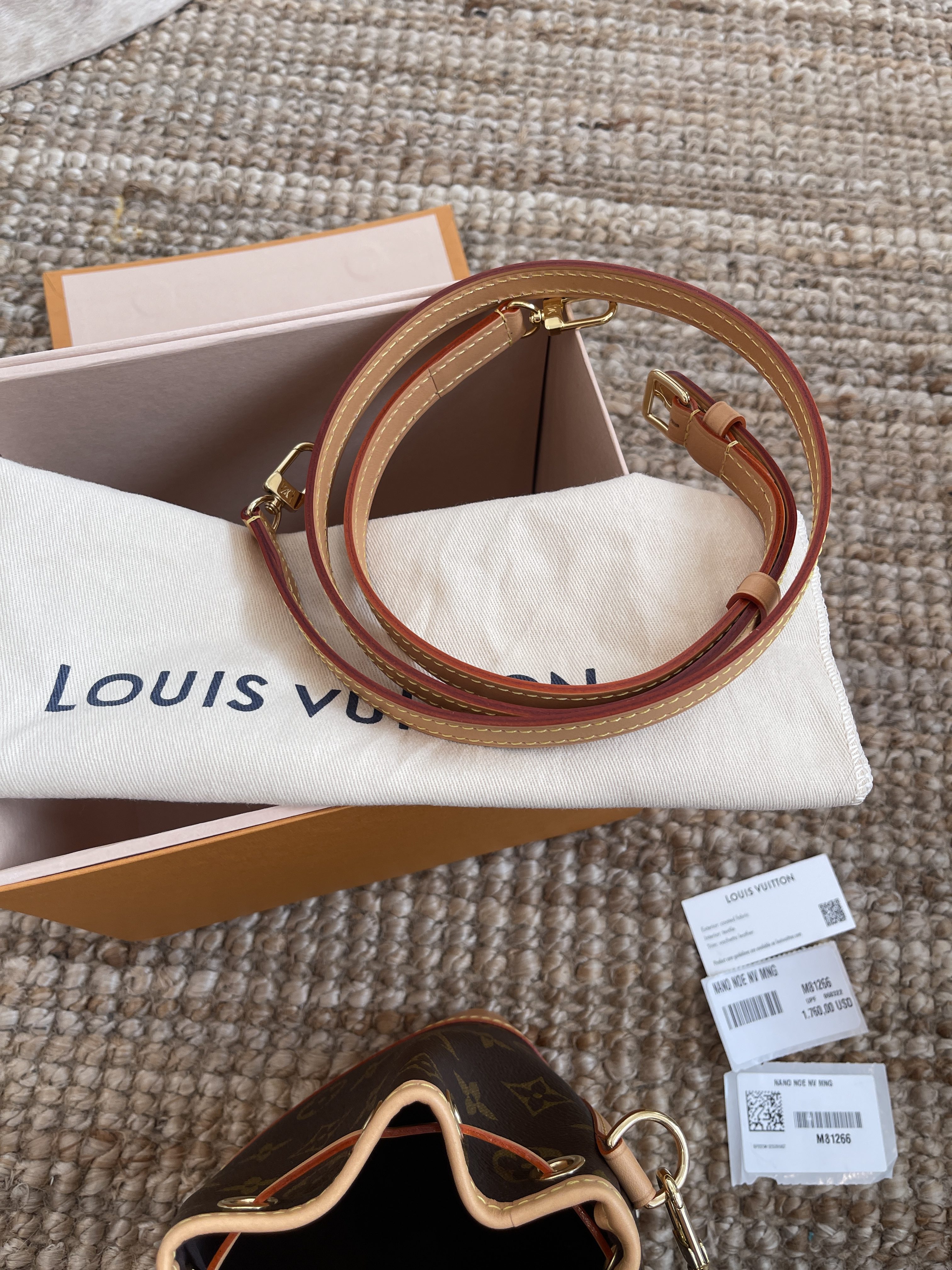 Louis Vuitton Nano Noé (M81266) Monogram, with Strap & Handle, with Dust  Cover & Box