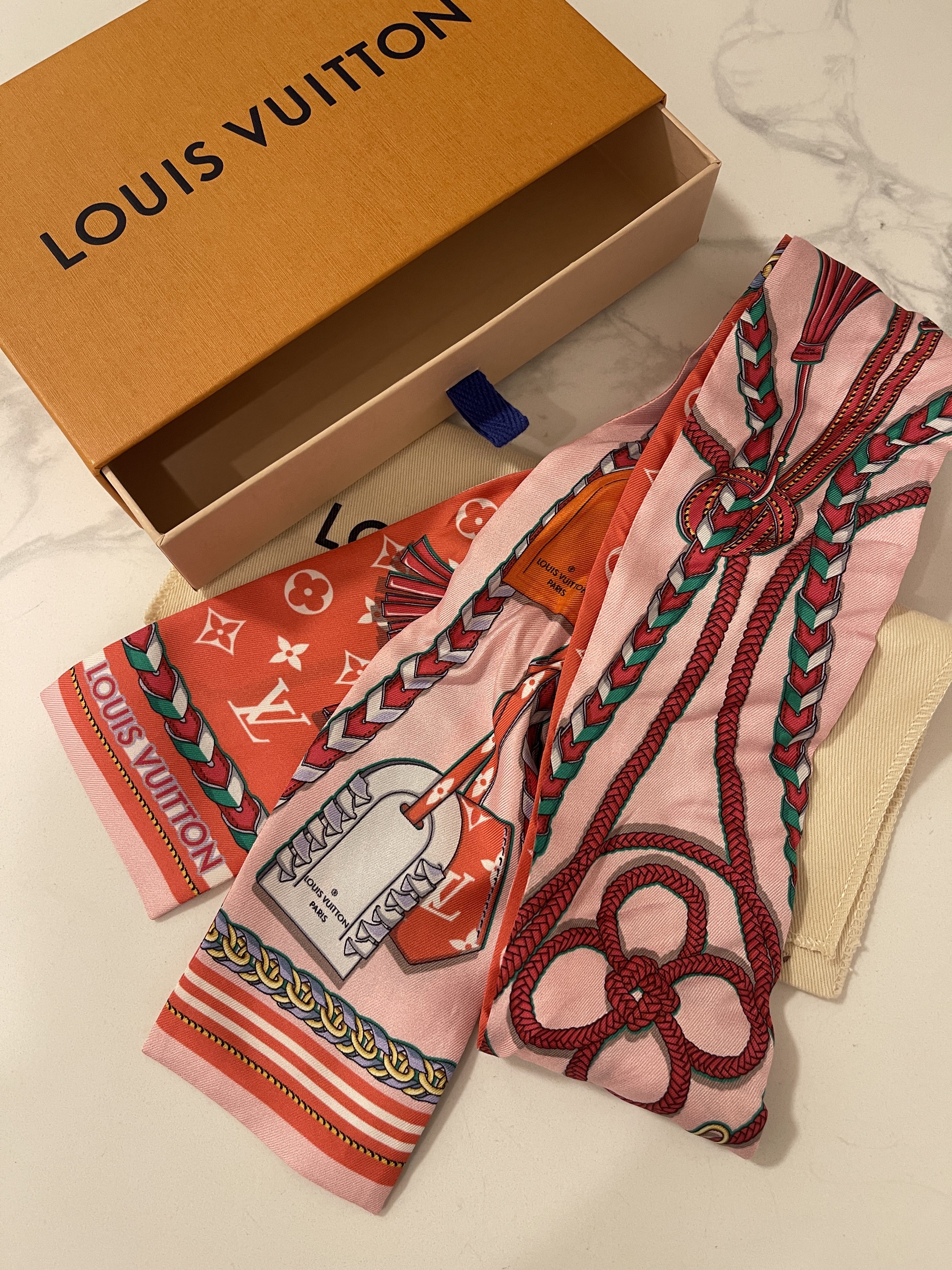 Louis Vuitton Silk Monogram LV Bandeau Pink