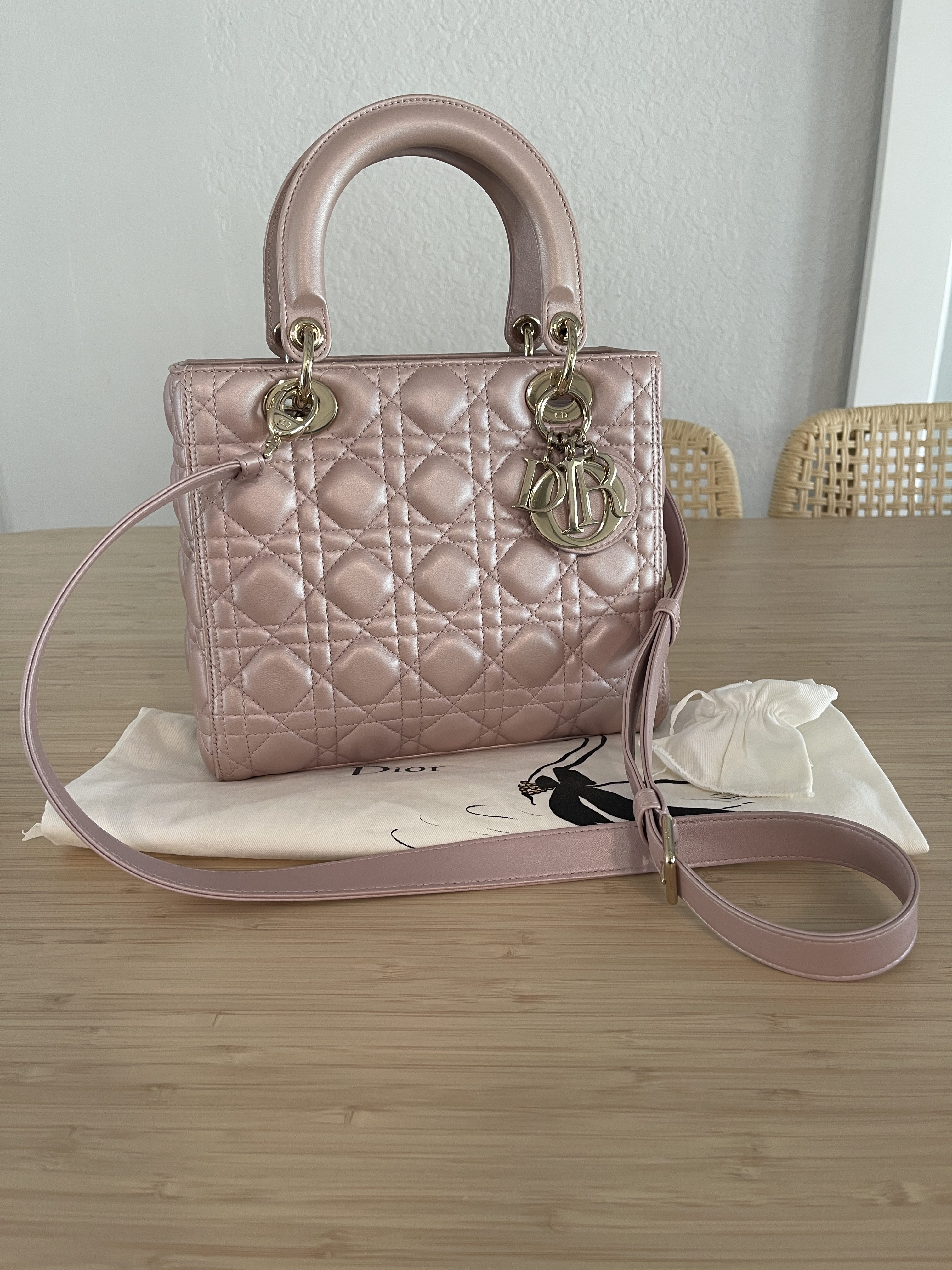 Christian Dior Lady Dior Pink Cannage Medium – Luxe Collective