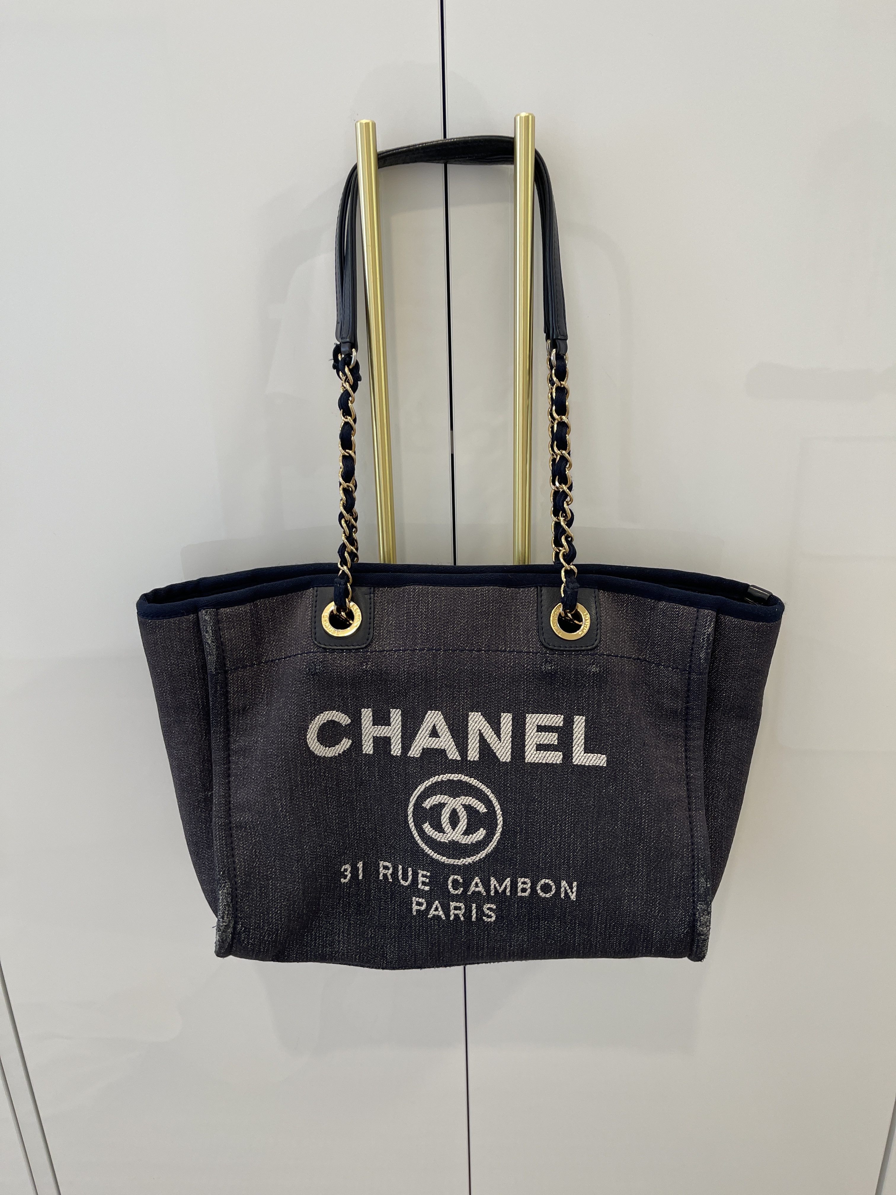 deauville chanel tote bag leather