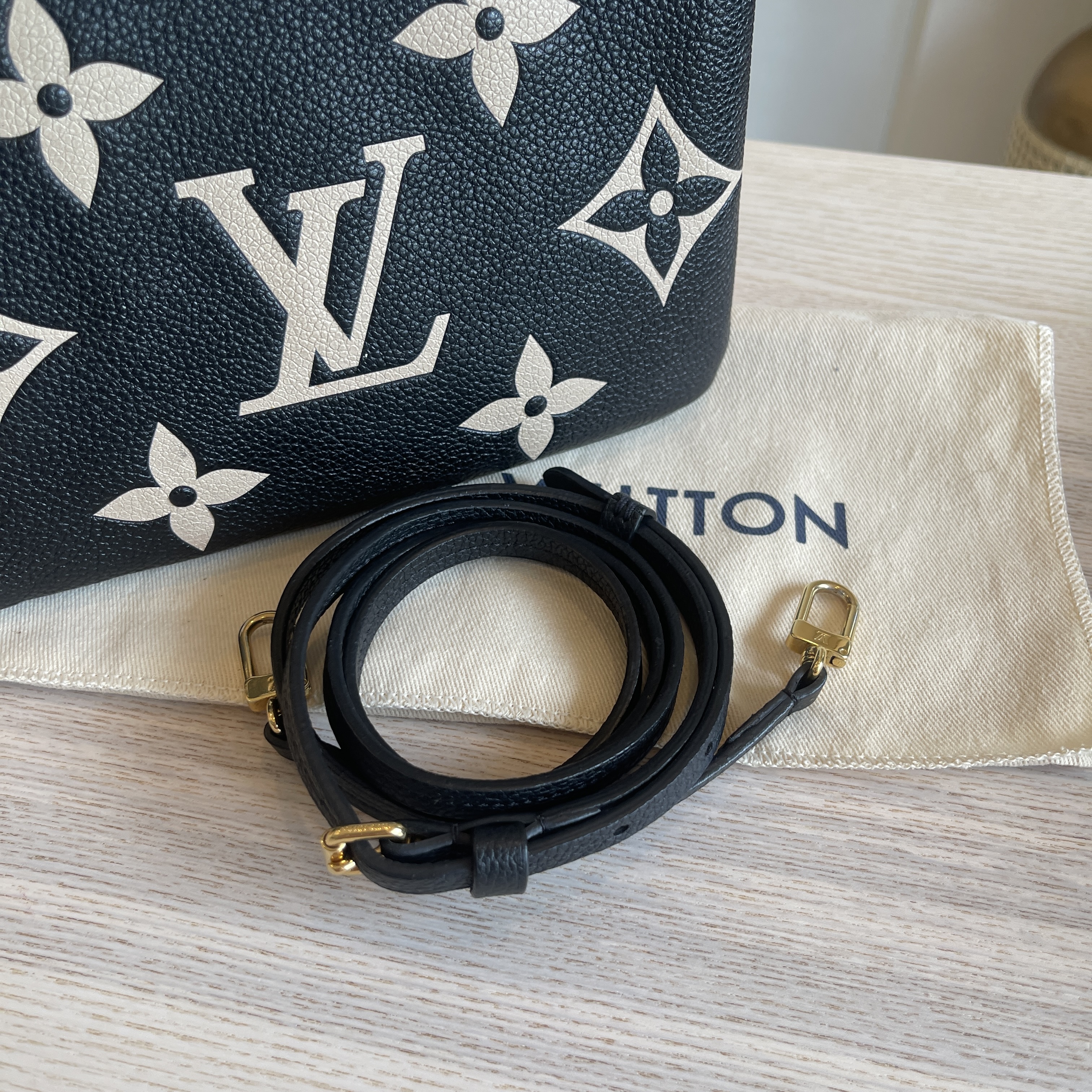Double Zip Pochette Bicolor Monogram Empreinte Leather in Black - Smal –  ZAK BAGS ©️