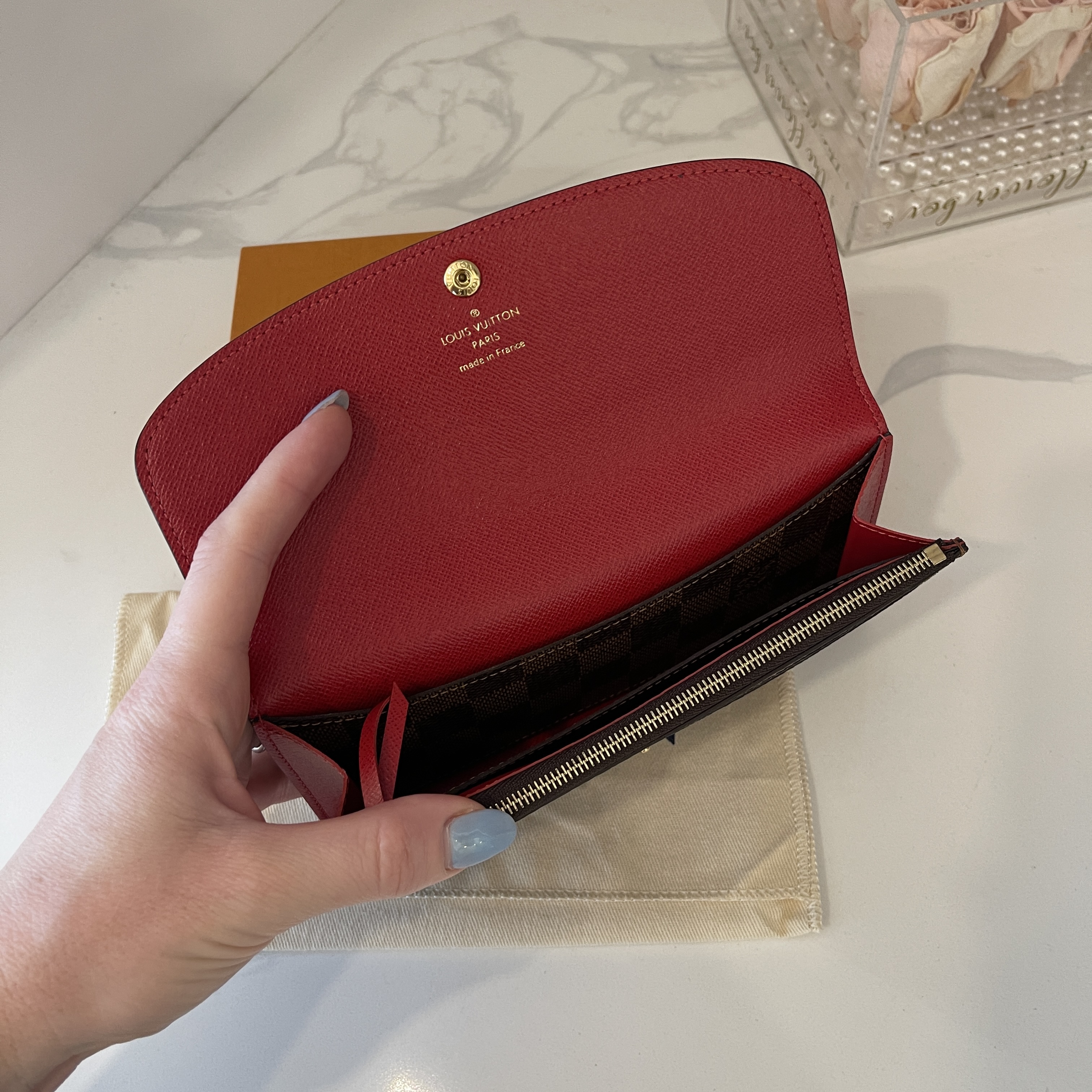 Emilie Wallet Damier Ebene Newer – Keeks Designer Handbags