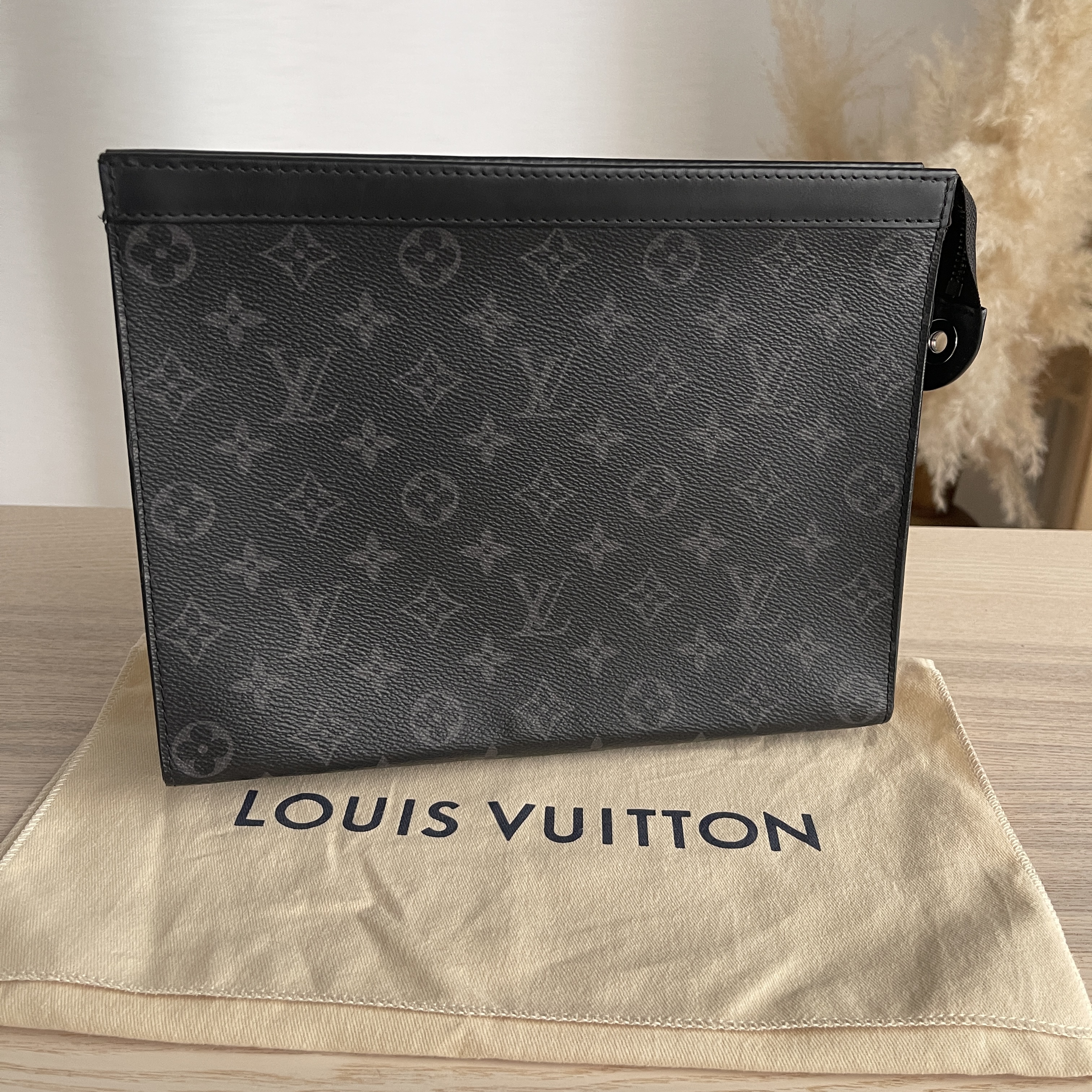 Black Louis Vuitton Monogram Eclipse Pochette Voyage MM Clutch Bag –  Designer Revival
