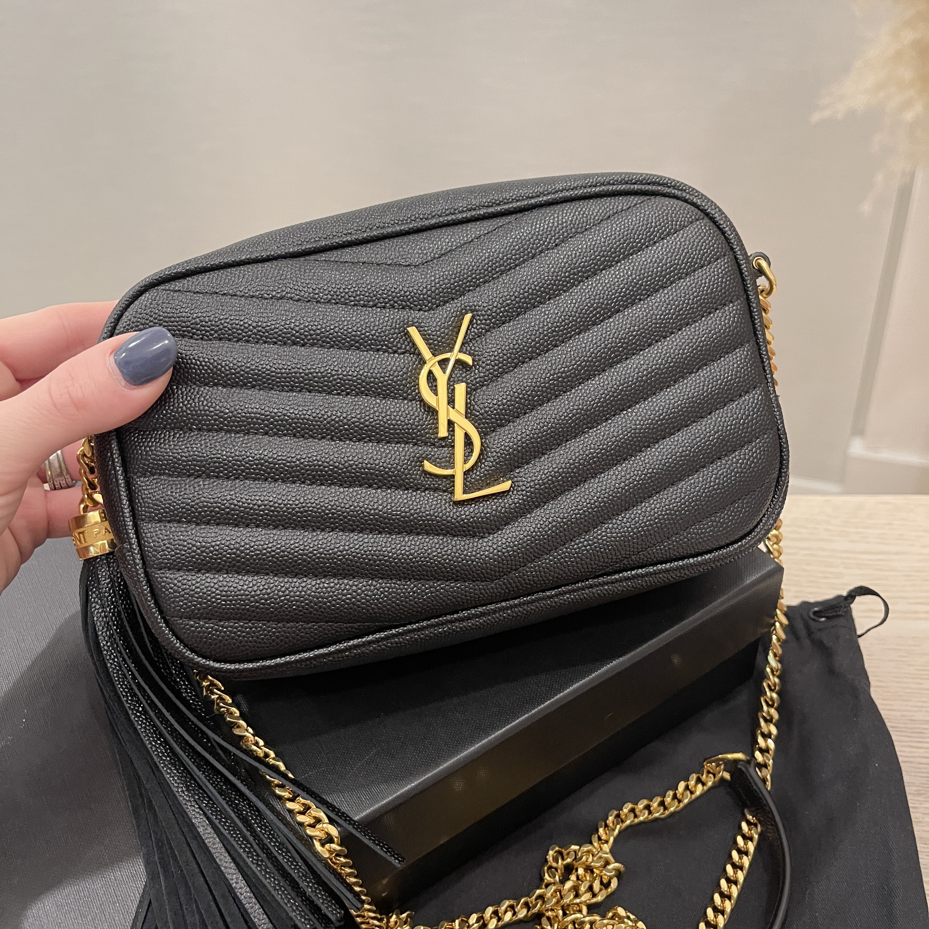 YSL Black Tri-Quilt Grained Leather Gold Hardware. Made in Italy. With authenticity  card, dustbag, box & certificate of authenticity from ENTRUPY ❤️ - Canon  E-Bags Prime