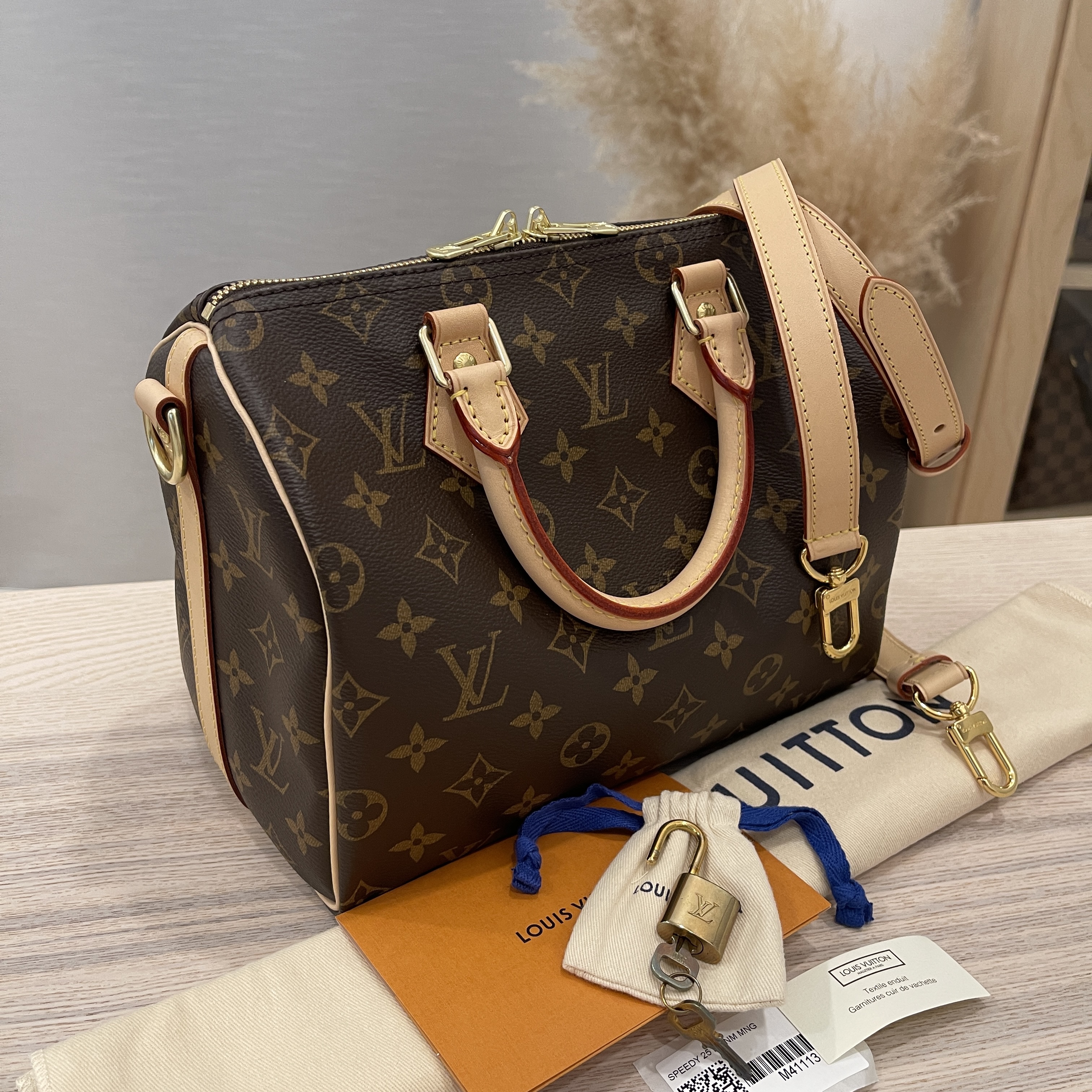 Louis Vuitton speedy 25 monogram with dust bag and base shaper - $620 -  From Amanda