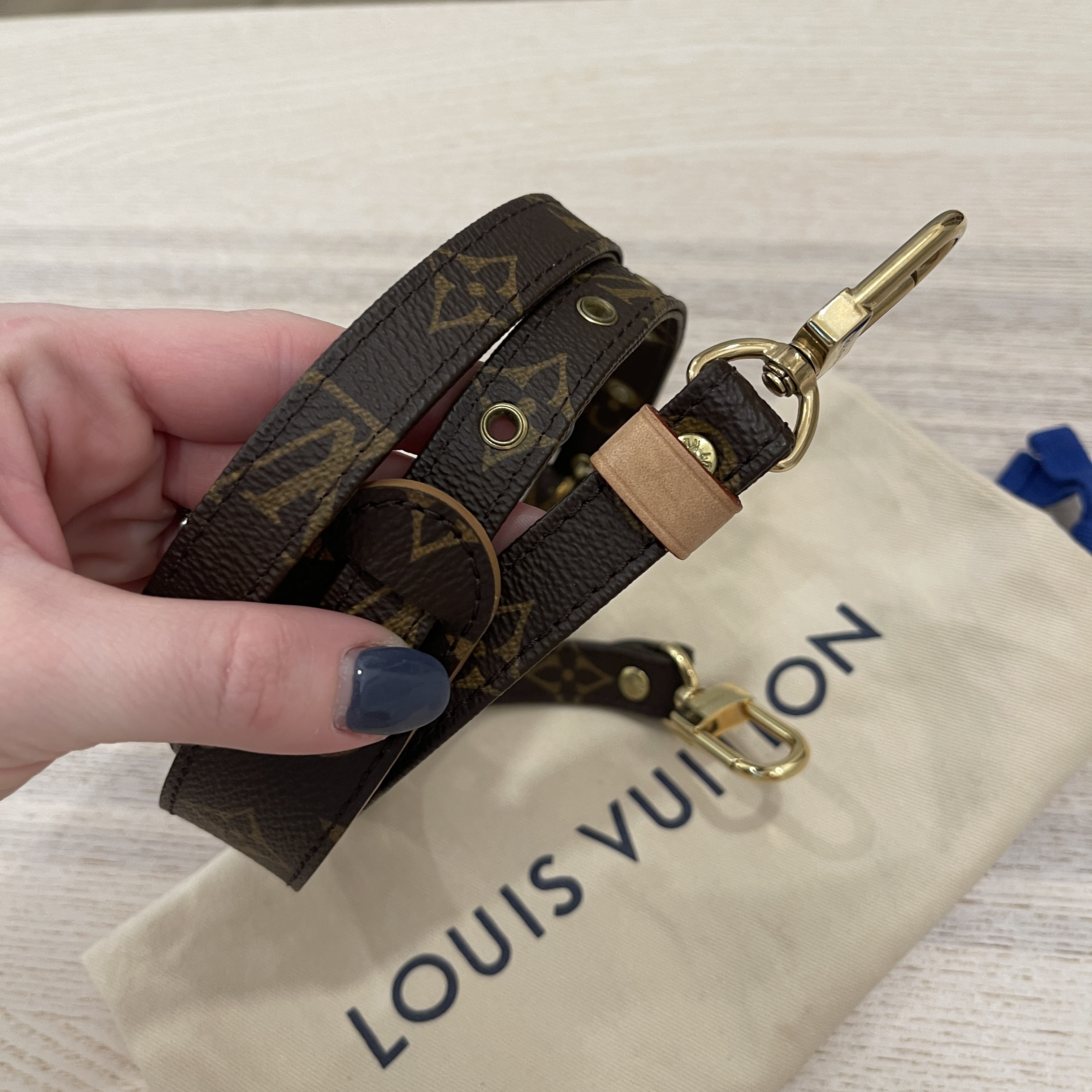 Louis Vuitton LV Adjustable Shoulder Strap 16mm Monogram Canvas