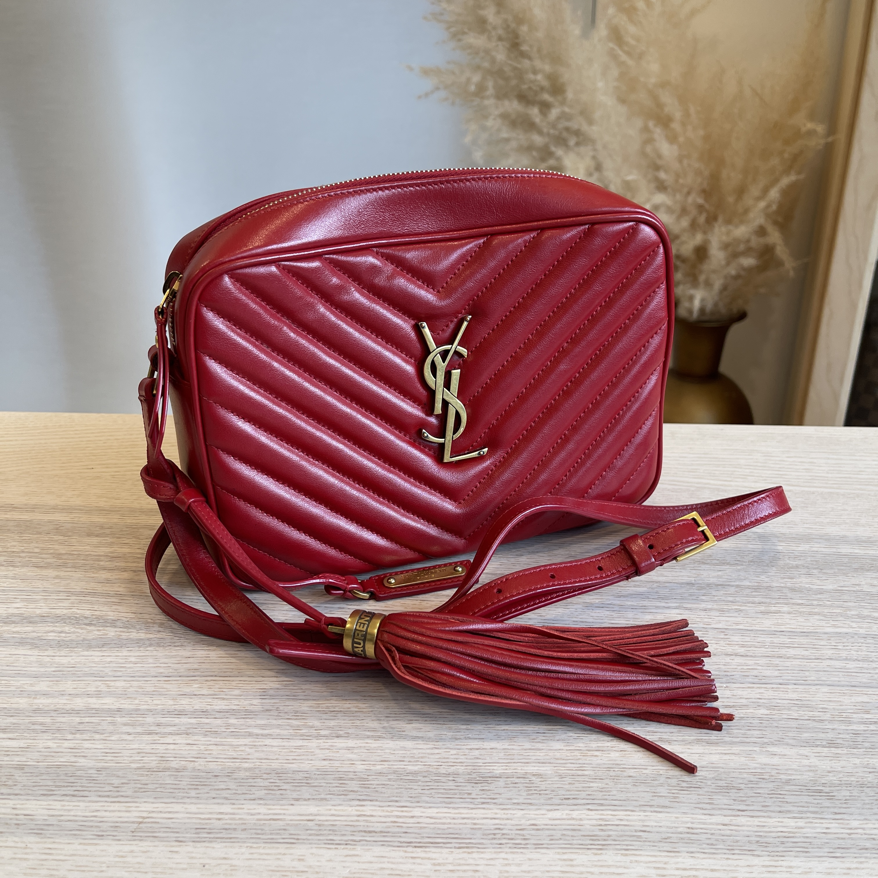 Yves Saint Laurent Lou Camera Bag Red With Gold Toned Hardware For Women  9in/23cm YSL 612544DV7076008 in 2023