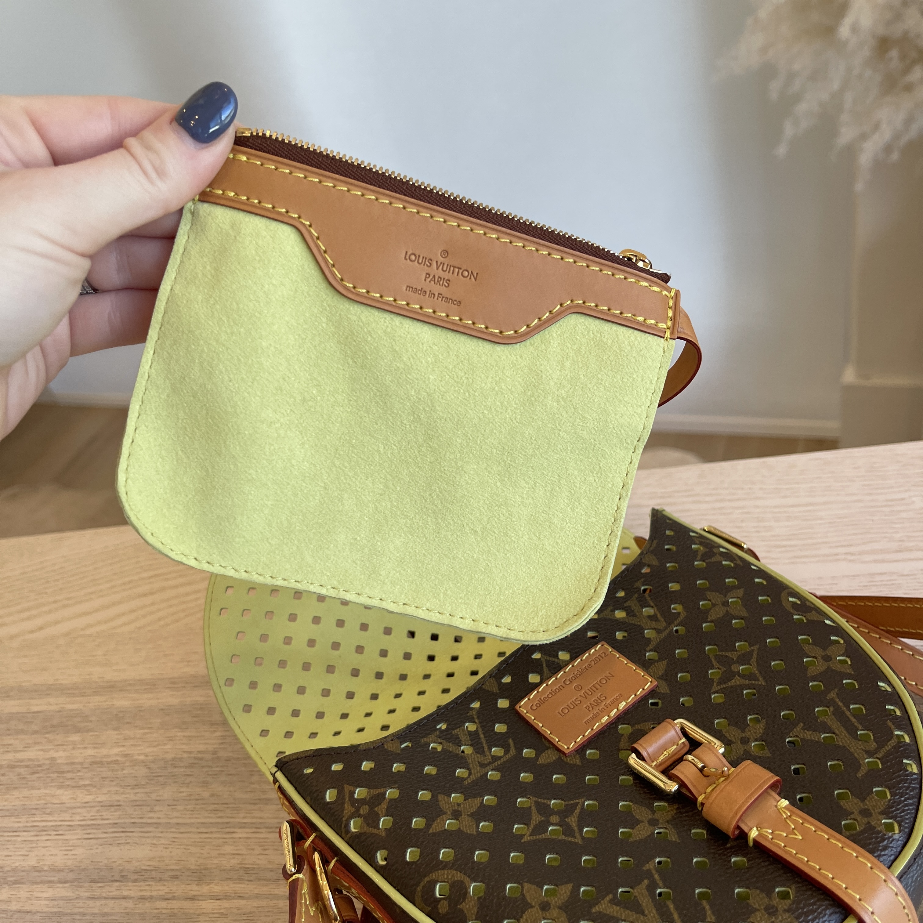 Pre-owned Louis Vuitton Limited Edition Green Monogram Perforated Musette