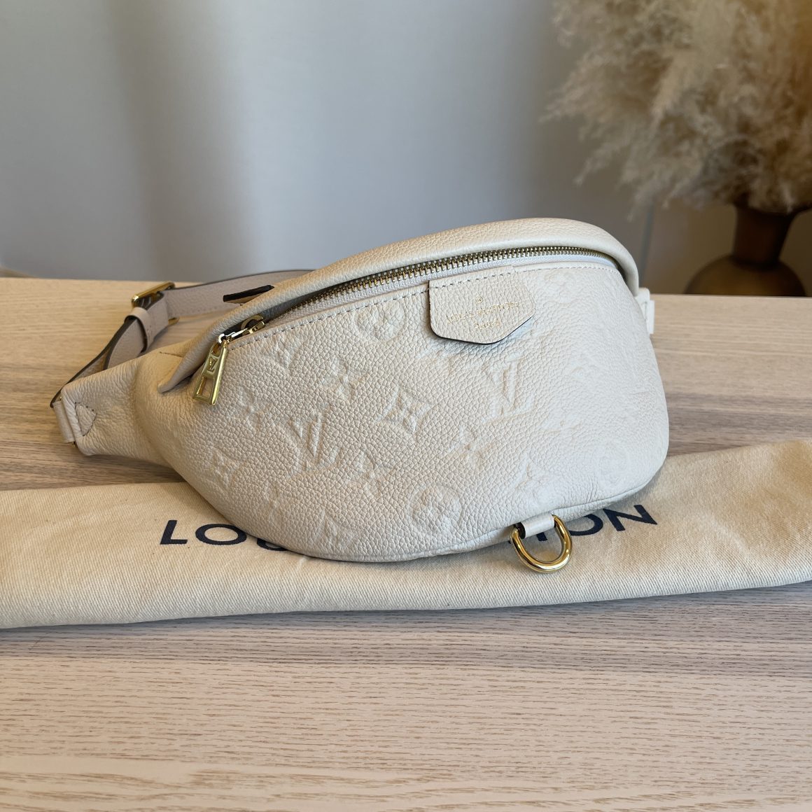 LV Monogram Empreinte Bumbag Cream M44836  Monogram empreinte bumbag,  Bags, Leather bag women