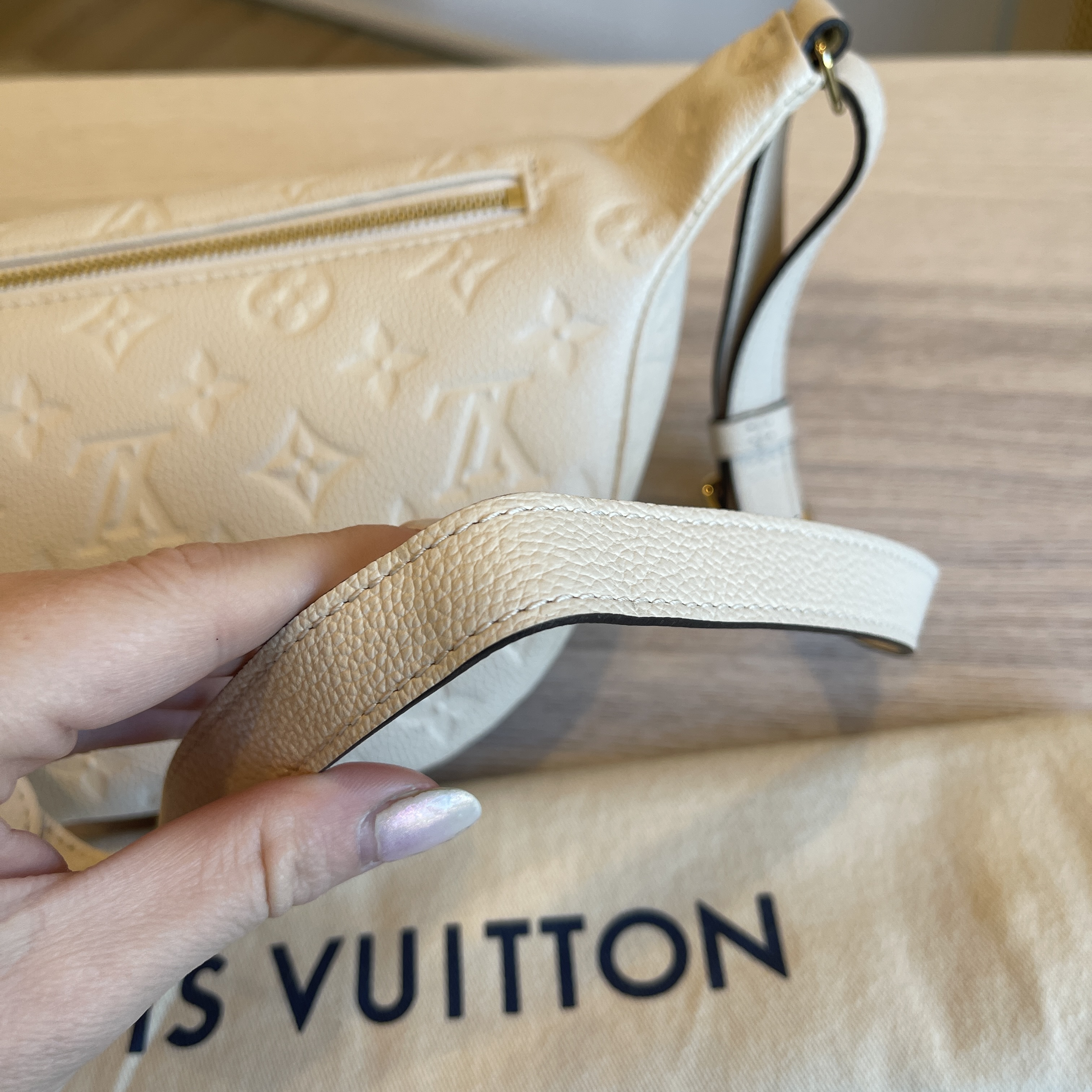 Louis Vuitton Monogram Empreinte Bumbag Creme