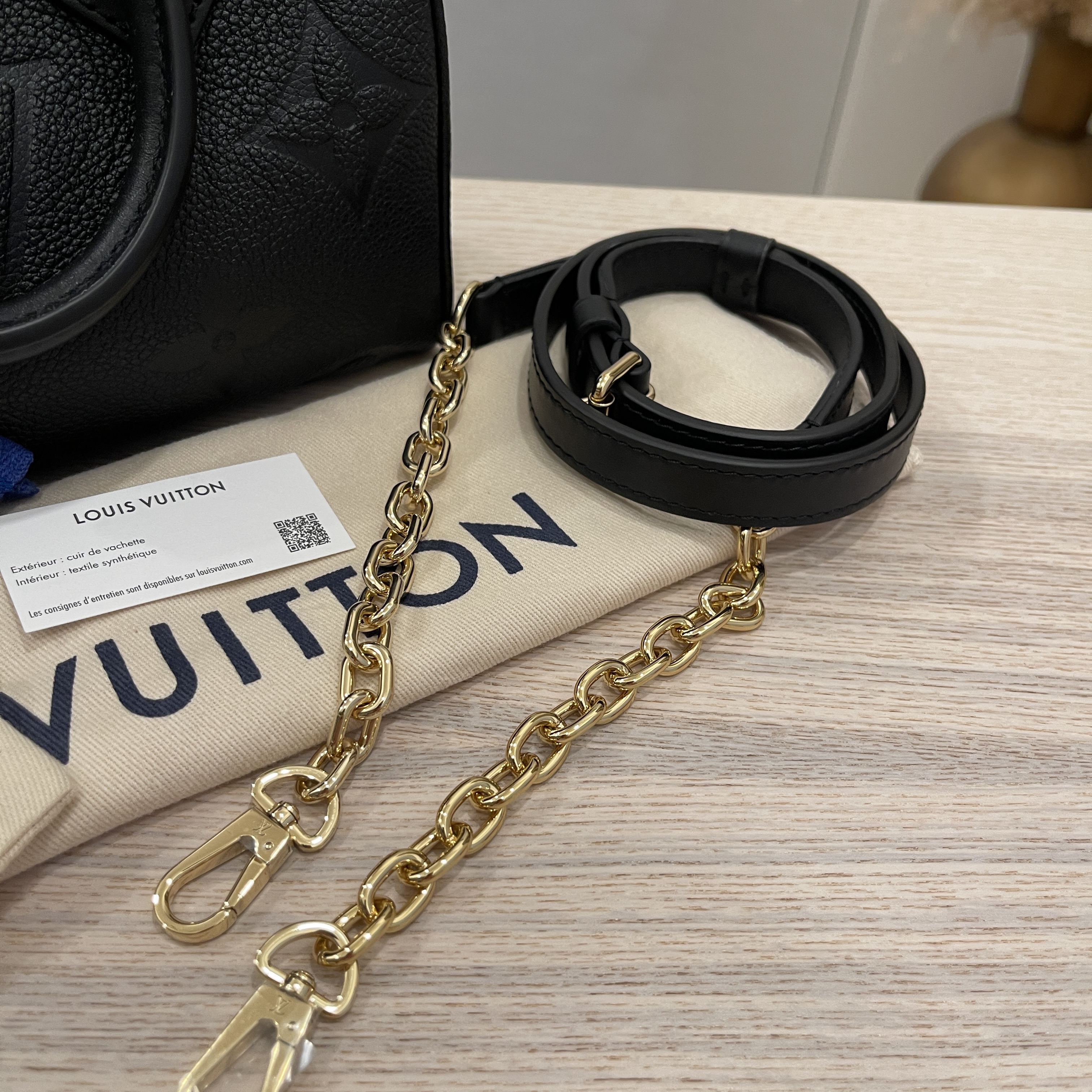 FWRD Renew Louis Vuitton Spring in the City Empreinte Speedy Bandouliere 20  Bag in Black