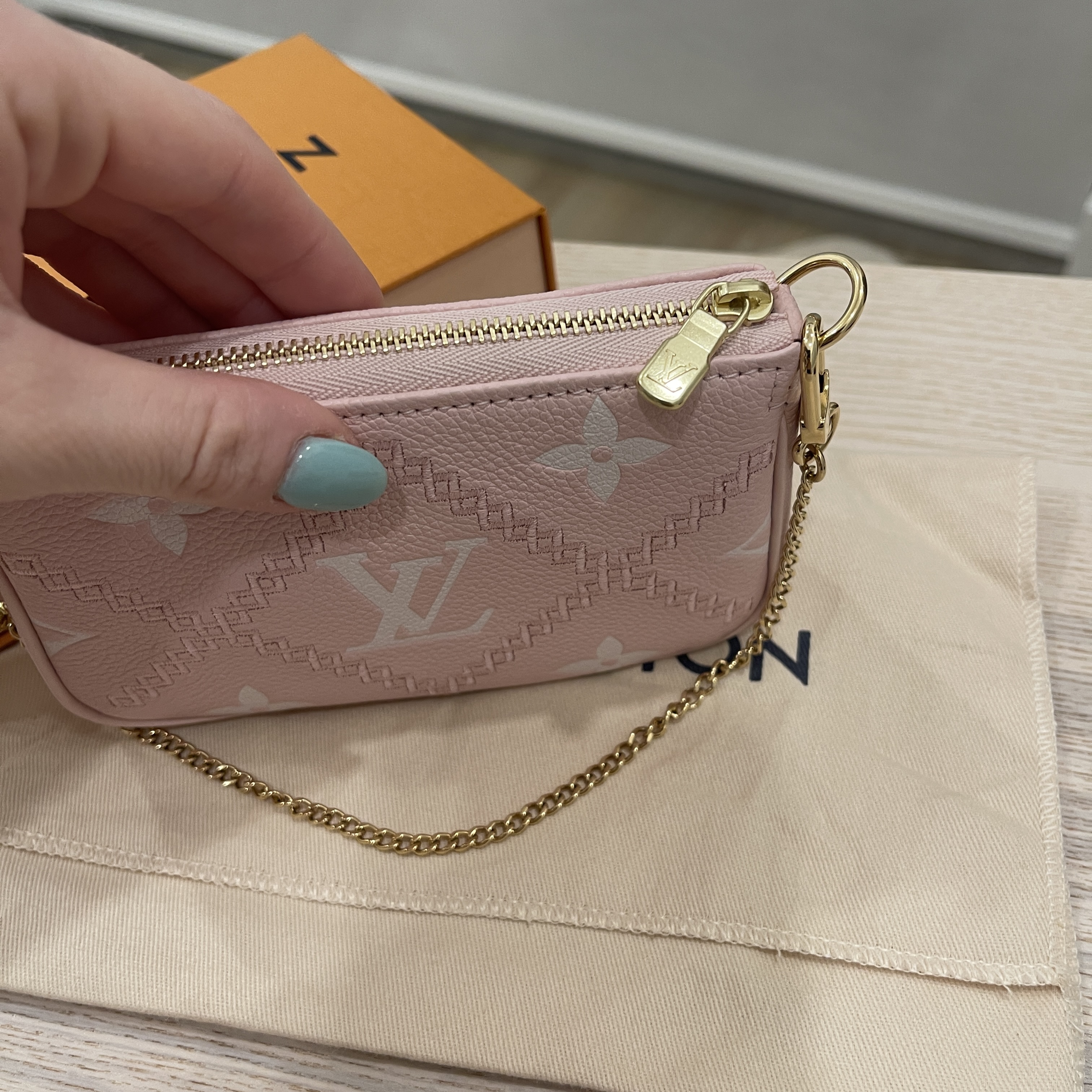 Pink Giant Monogram Empreinte Broderies Mini Pochette Accessories Gold  Hardware, 2022