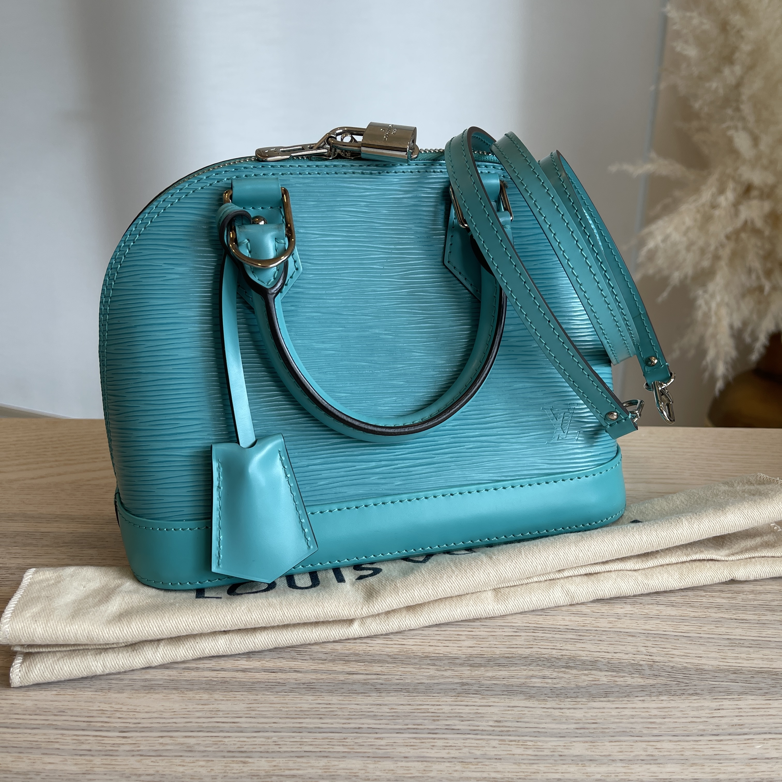 Louis Vuitton Turquoise Epi Leather Alma BB Bag - Yoogi's Closet