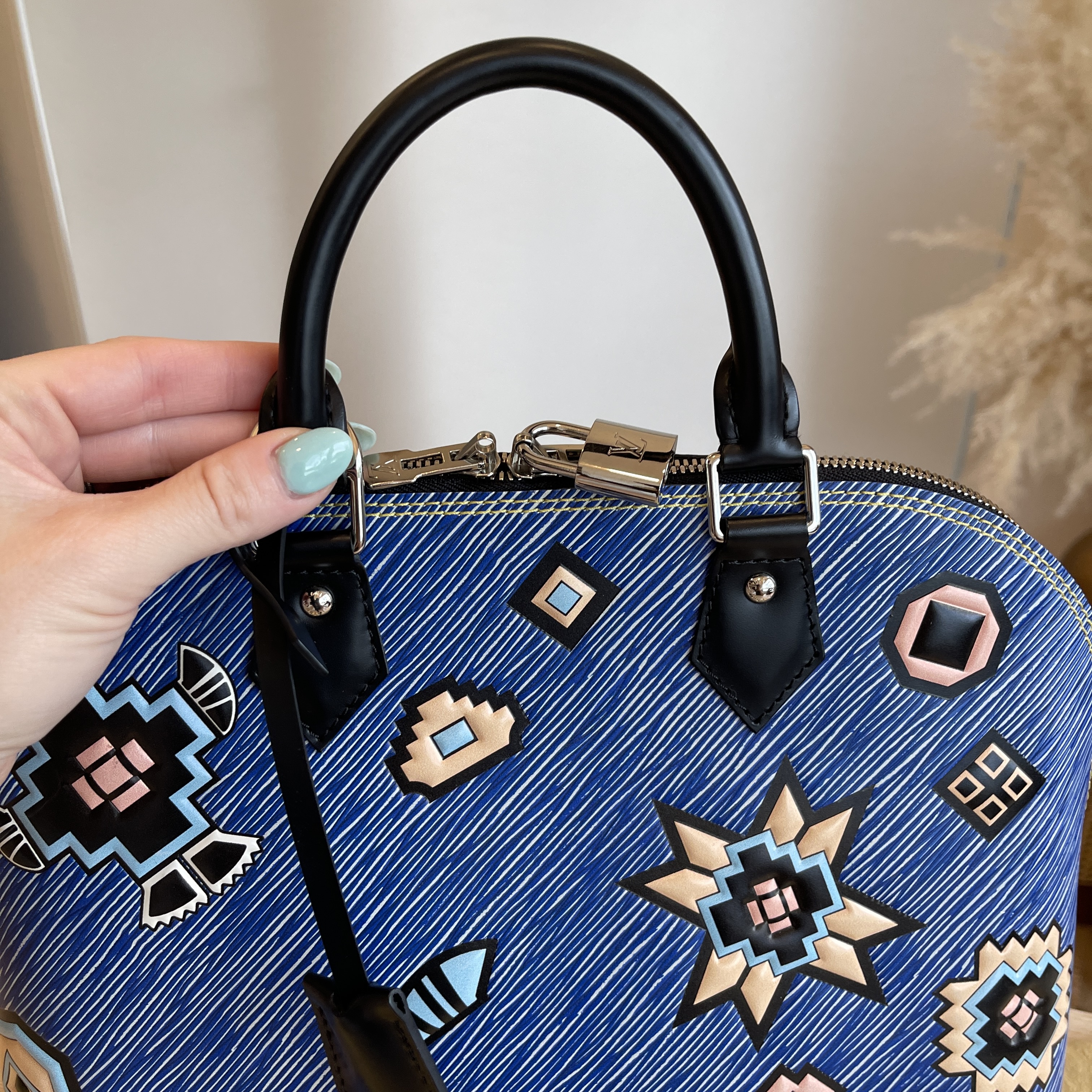 Louis Vuitton Denim Epi Leather Alma Key Holder and Bag Charm