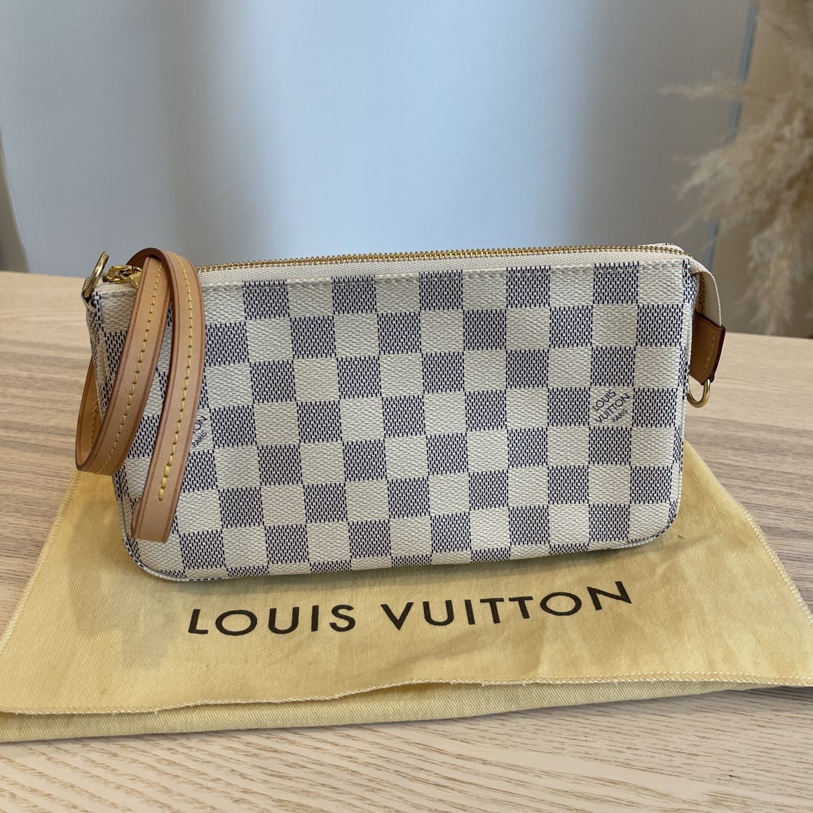 Louis Vuitton Pochette Accessories Damier Azur White - NOBLEMARS
