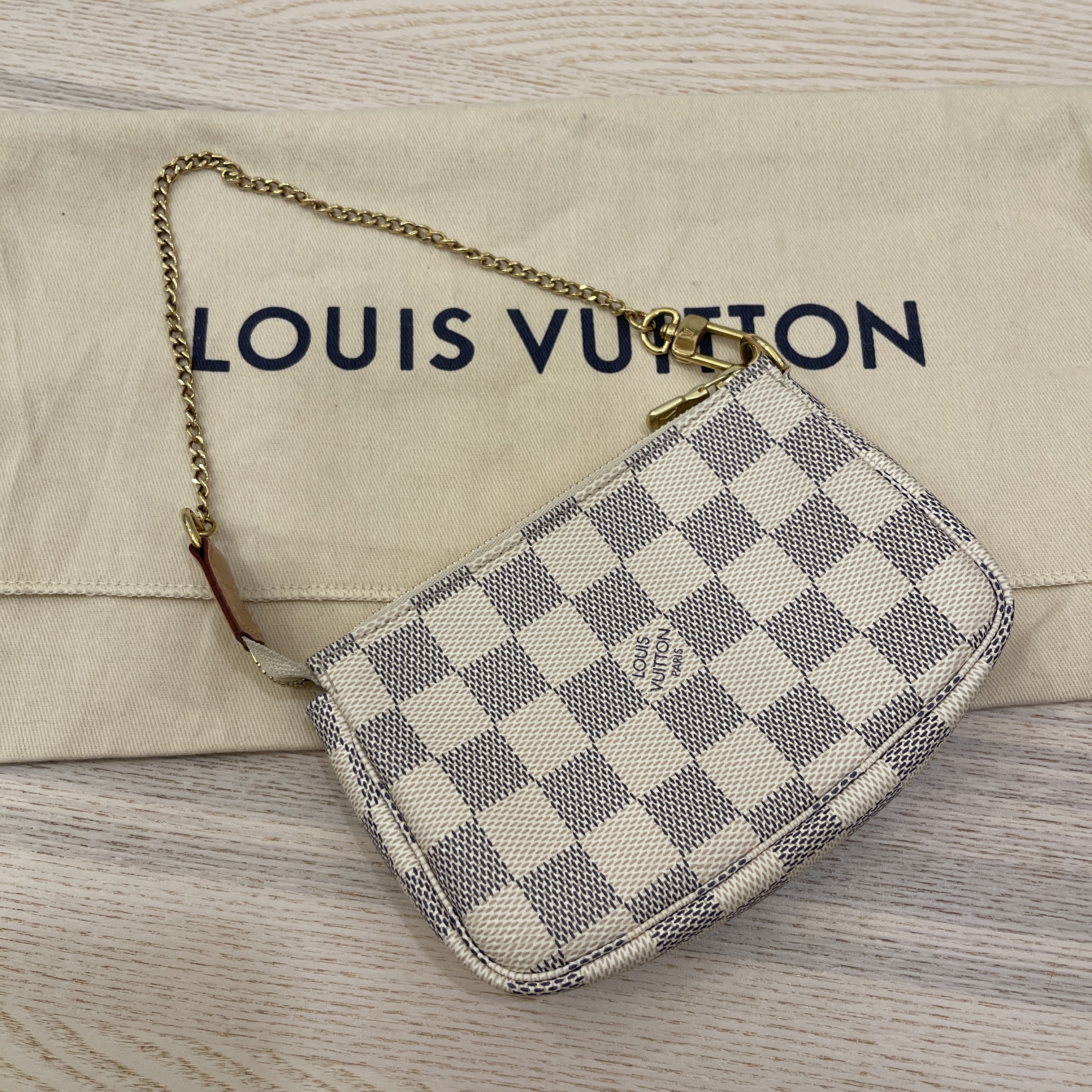Louis Vuitton Mini Pochette Accessories in Damier Azur