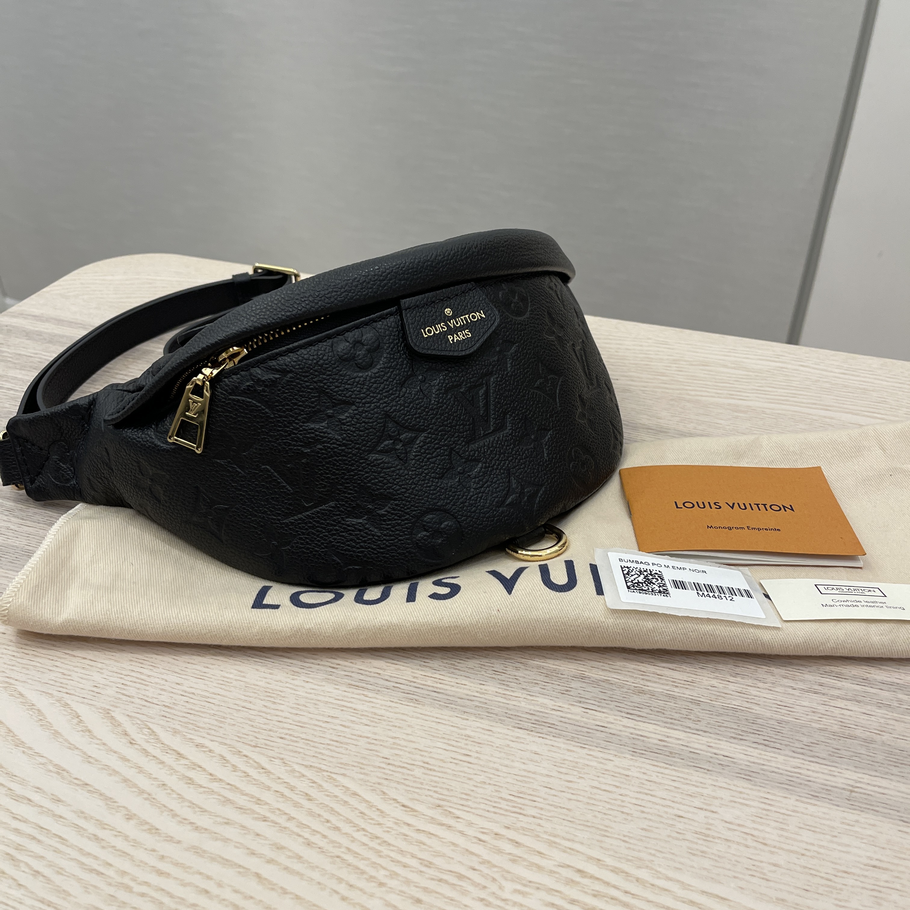 Louis Vuitton Black Bumbag Monogram Empreinte Leather Black M44812 Men  Authentic