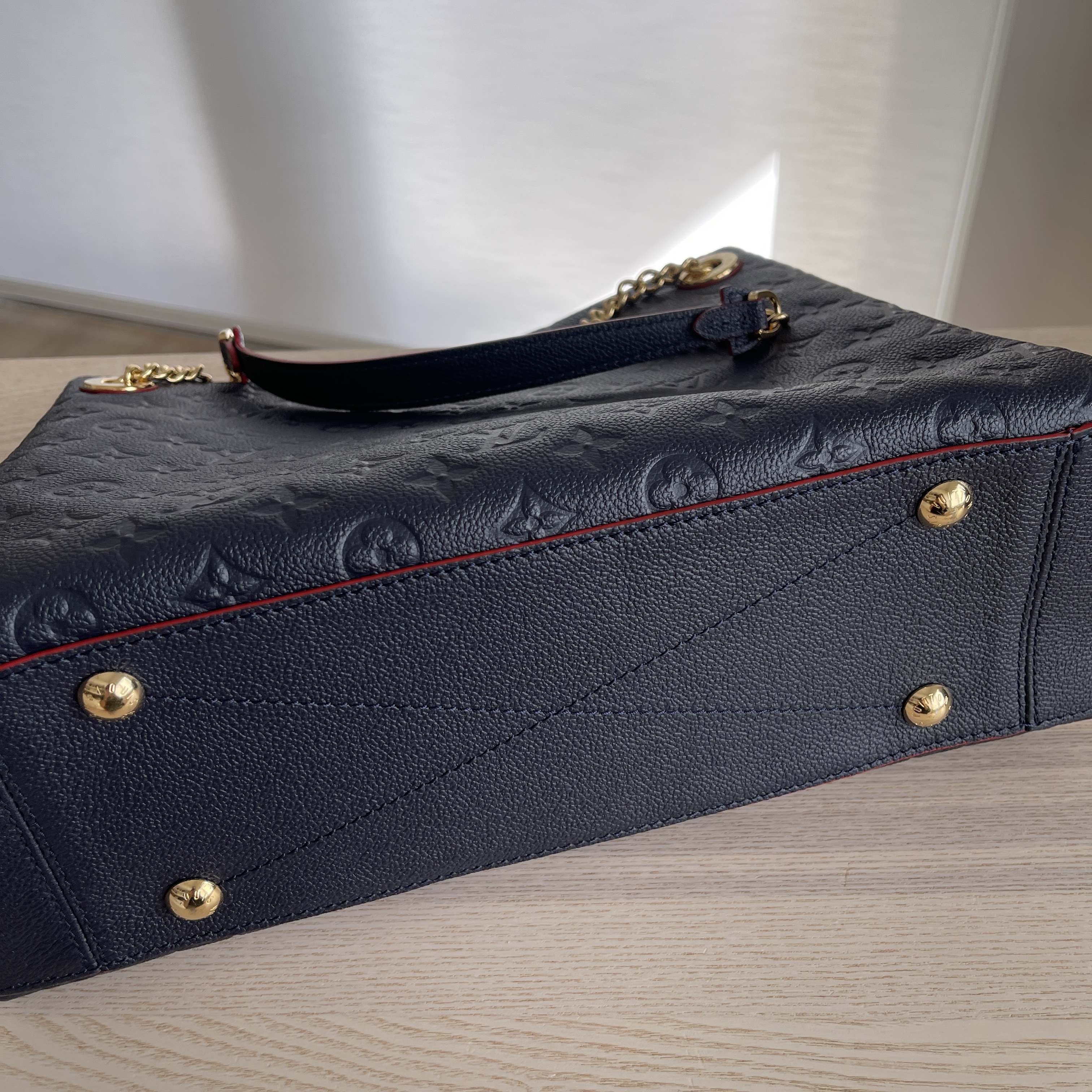 Louis Vuitton, Bags, Louis Vuitton Surene Bb Monogram Empreinte Chain  Shoulder Bag Marine Rouge Blue