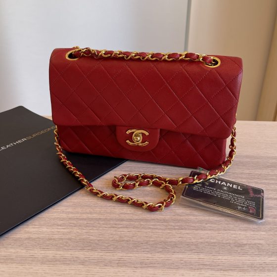 Chanel Lambskin Quilted Medium Double Flap Red