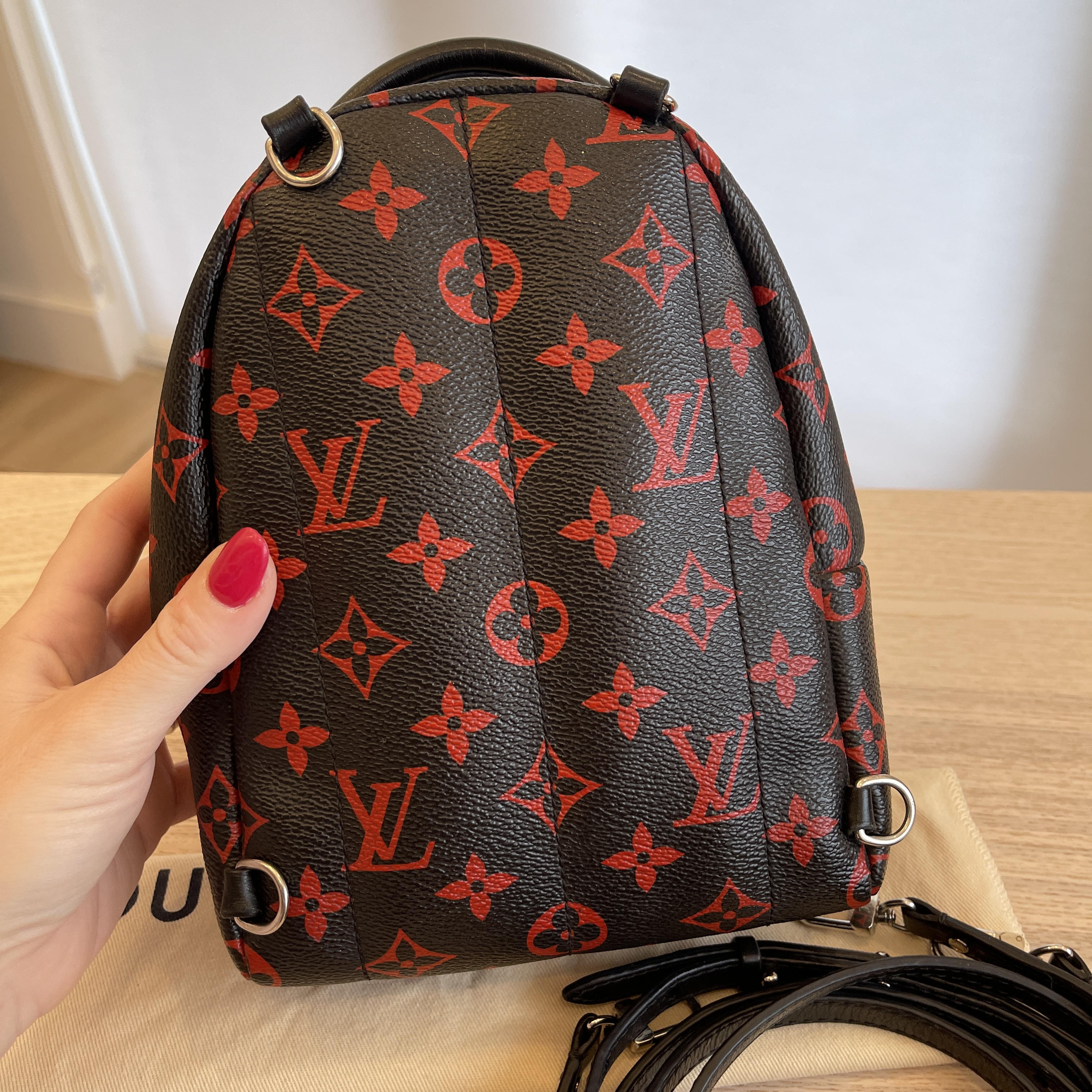 Louis Vuitton Palm Springs Backpack Limited Edition Monogram Infrarouge PM  Black 2057171