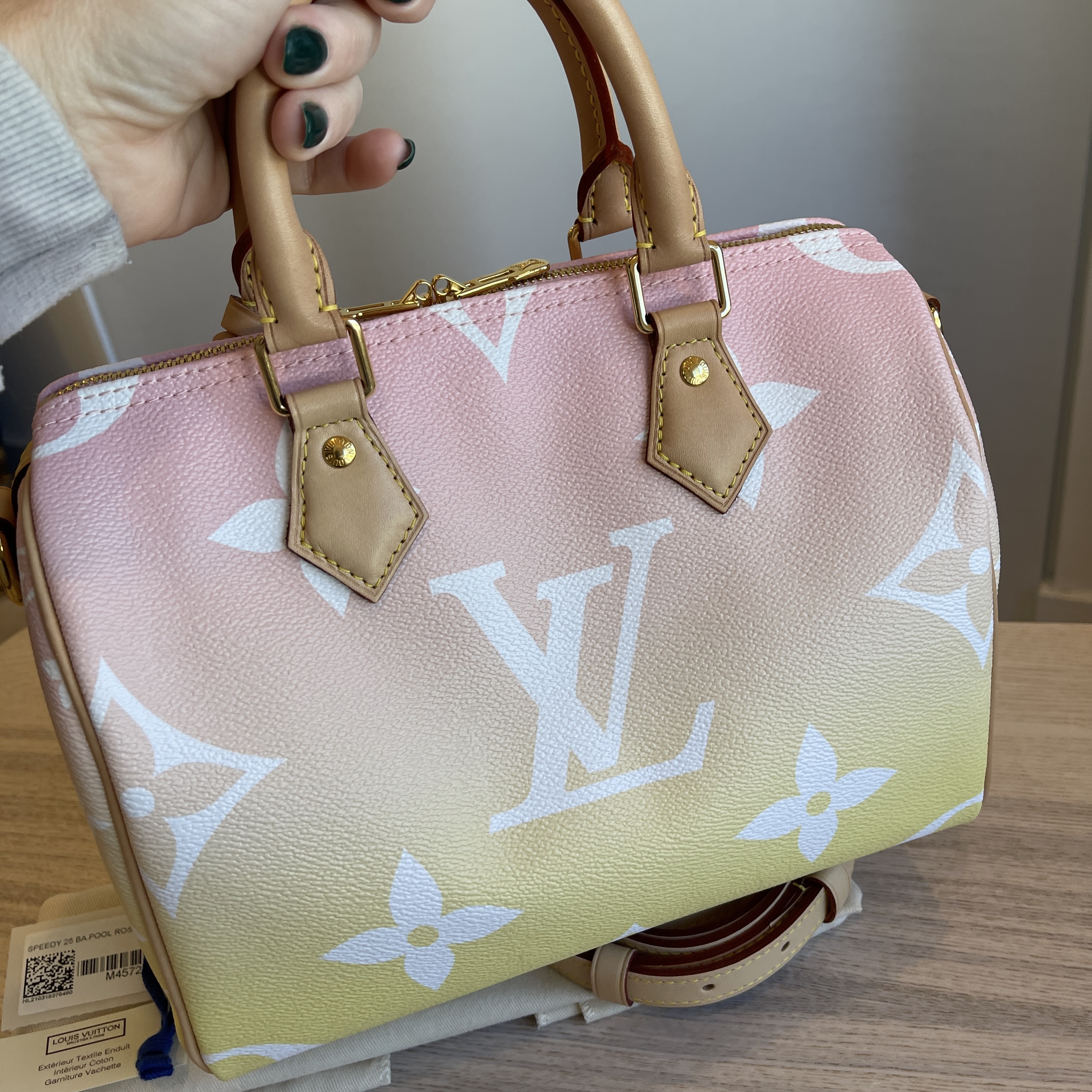 Louis Vuitton, Bags, Louis Vuitton By The Pool Speedy 25 Giant Monogram  Light Pink Limited Editio Bag