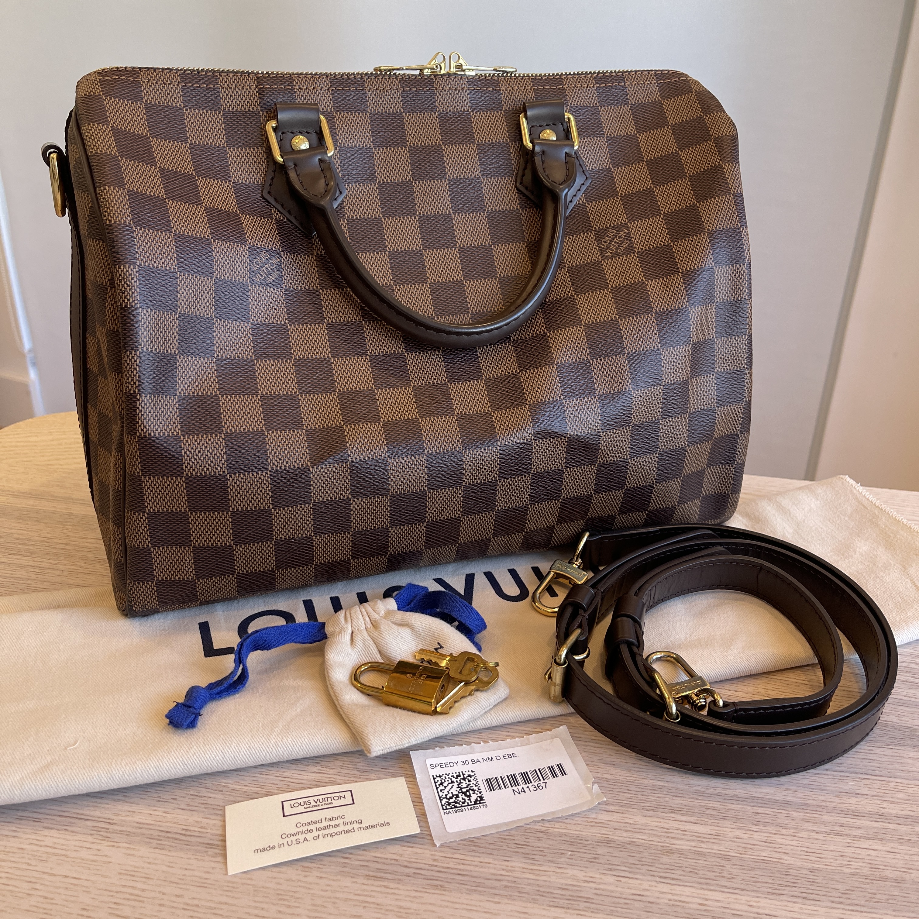 Damier Ebene Speedy 30 w/ Strap