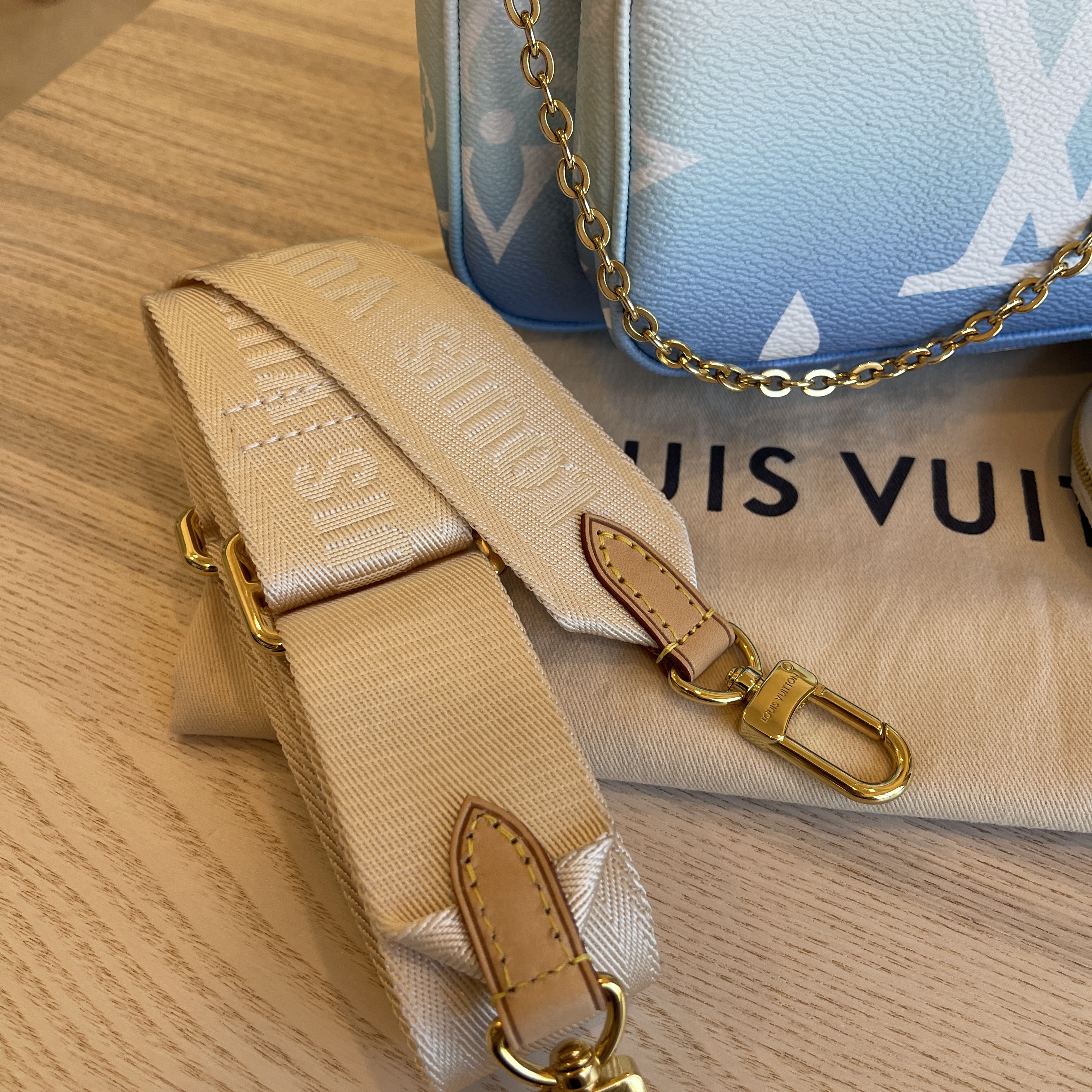 LOUIS VUITTON Monogram Giant By The Pool Multi Pochette Accessories Brume  914004