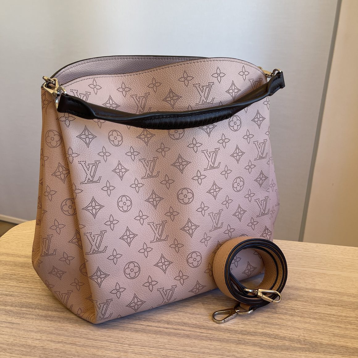 Louis Vuitton Magnolia Monogram Mahina Leather Babylone PM Bag at