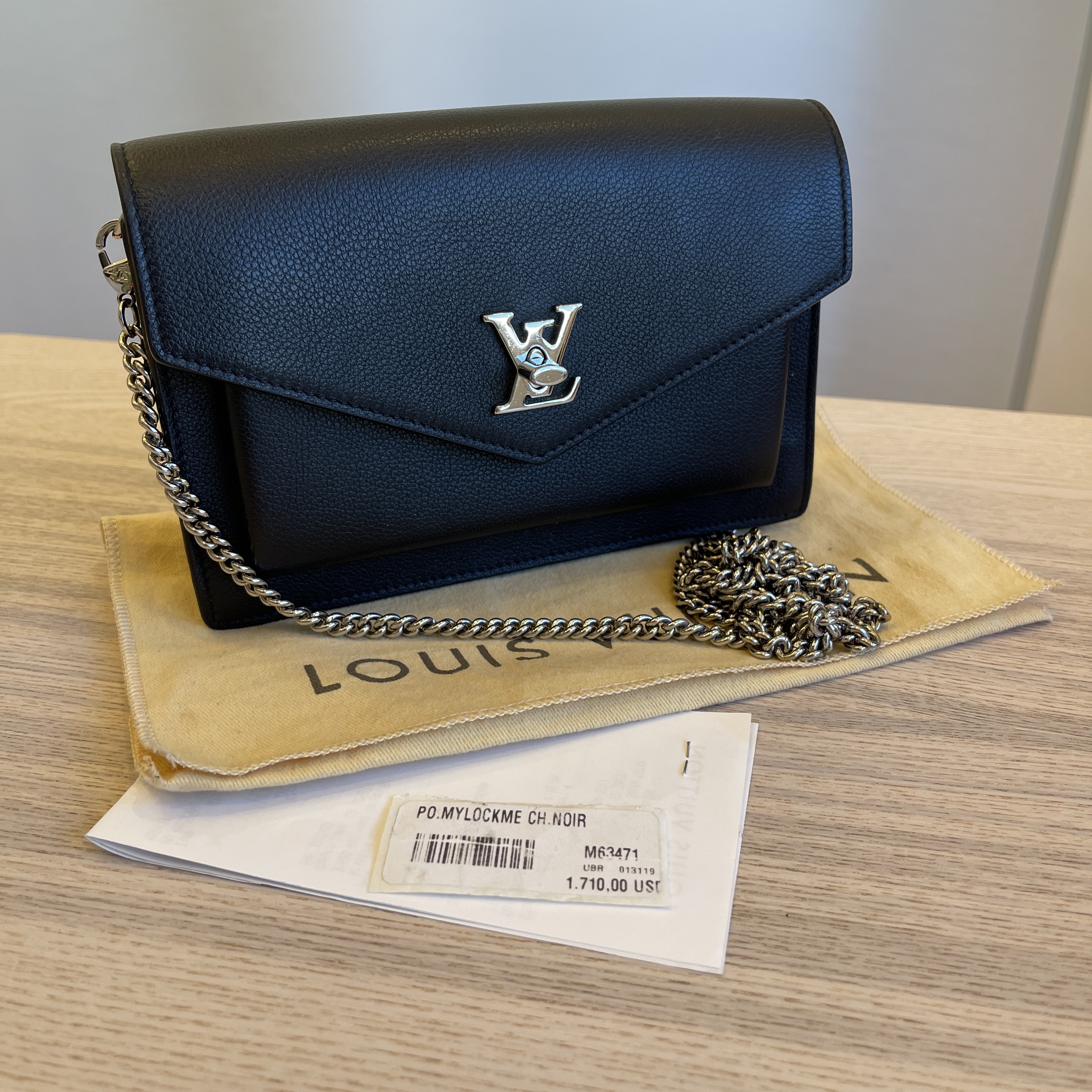 Louis Vuitton My Lock Chain Pochette Black