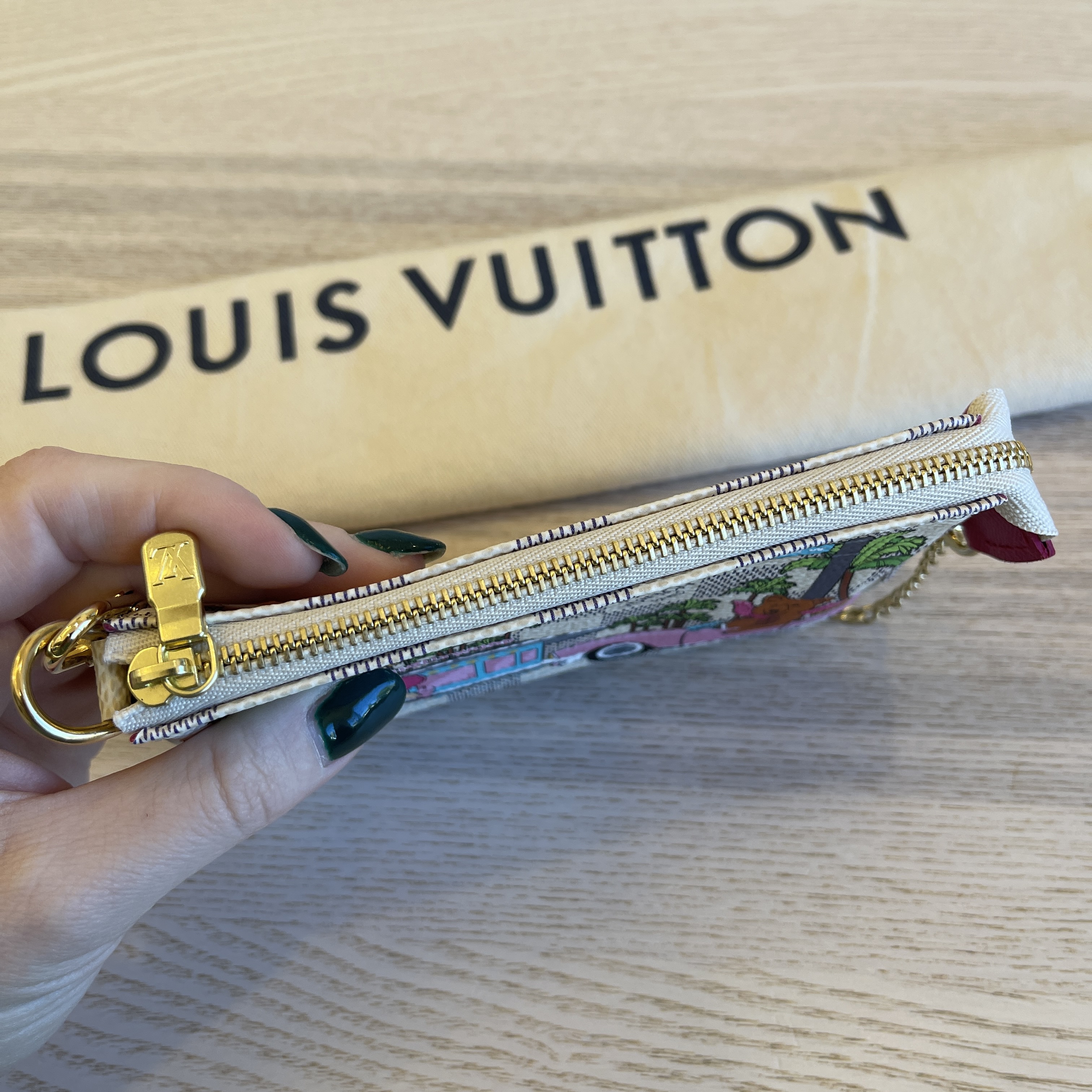Louis Vuitton Limited Edition Damier Azur Christmas Animation 2021 Mini  Accessories Pochette Bag - Yoogi's Closet