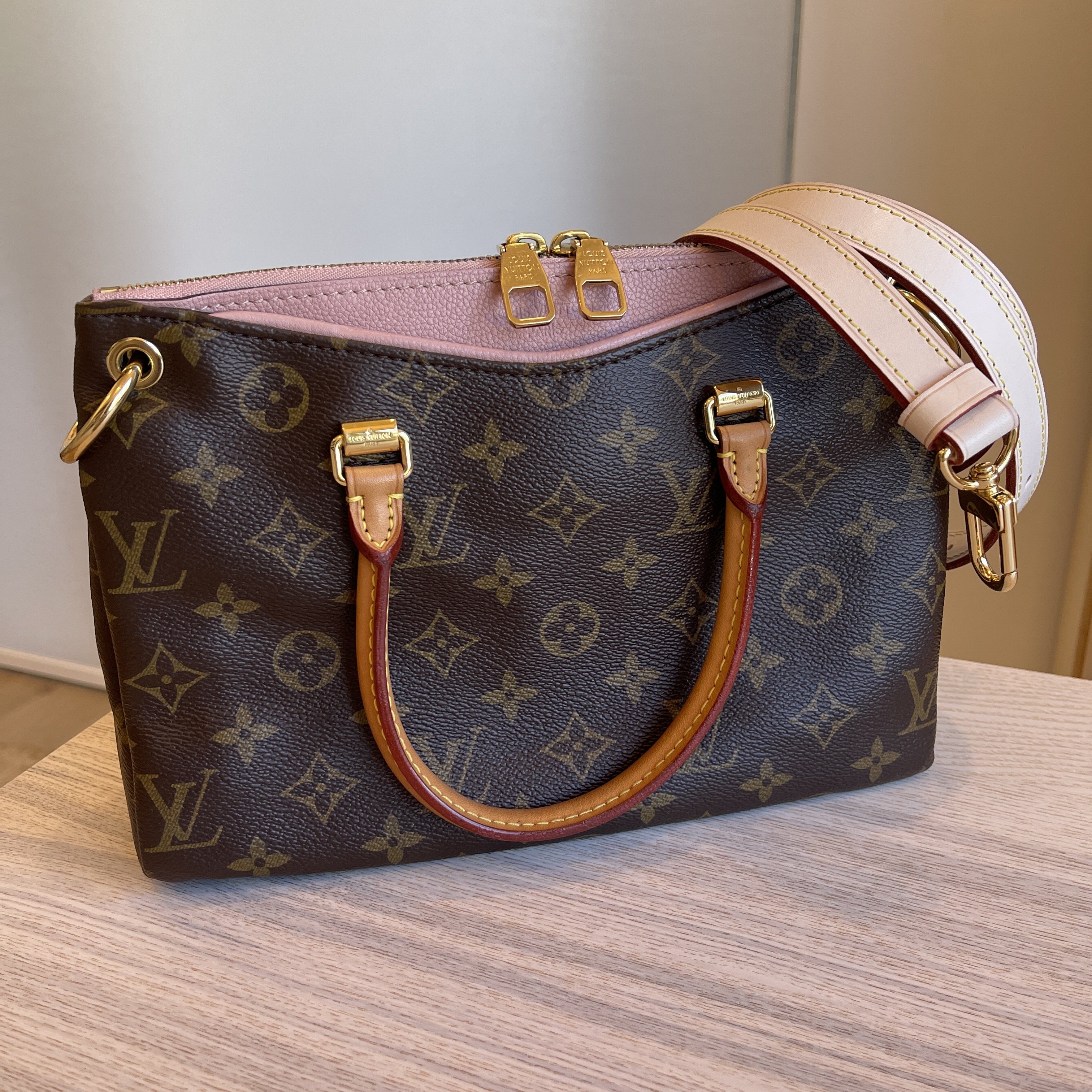 Louis Vuitton Rose Ballerine Monogram Canvas Pallas BB Bag Louis