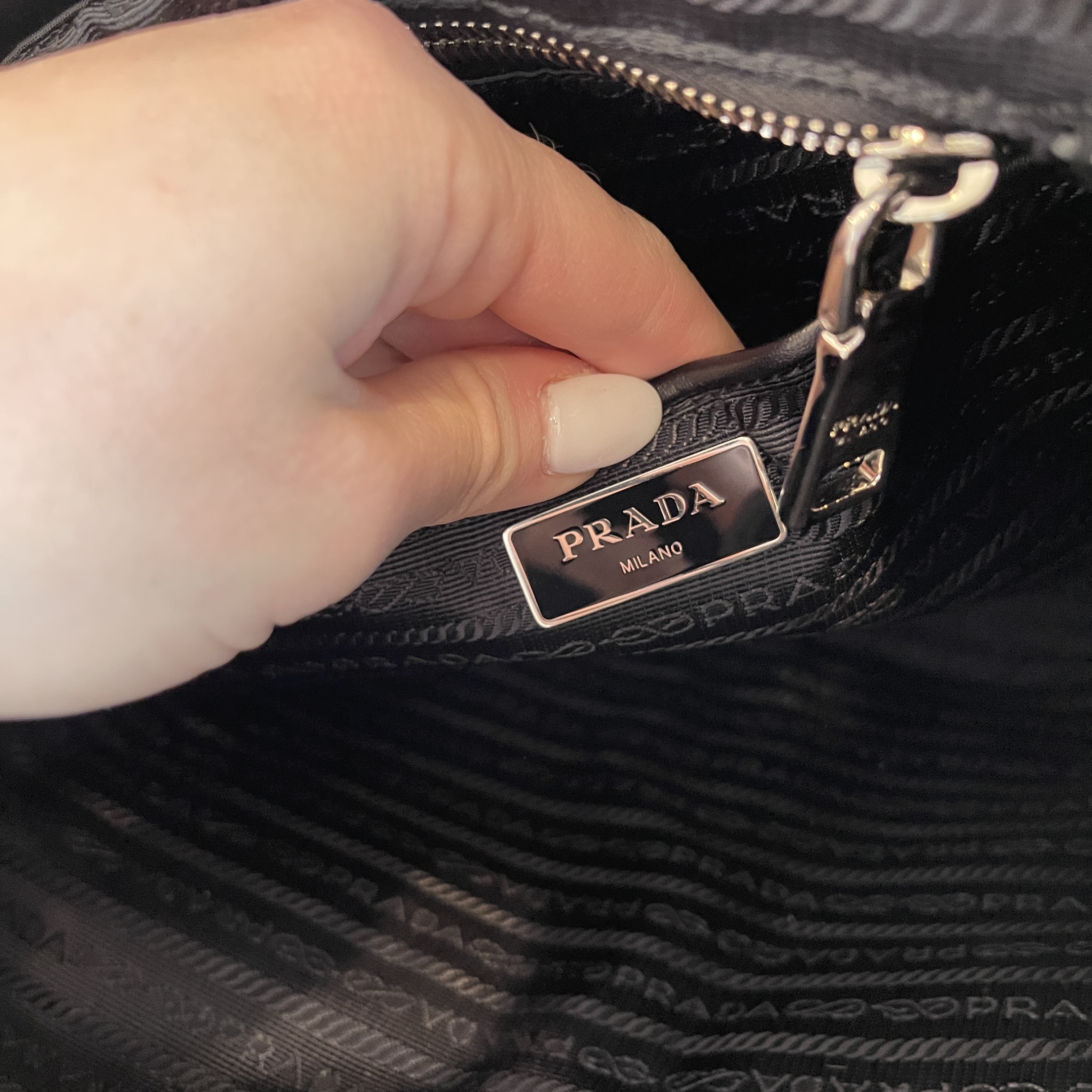 PRADA Tessuto Nylon Saffiano Medium Backpack Black 1297991