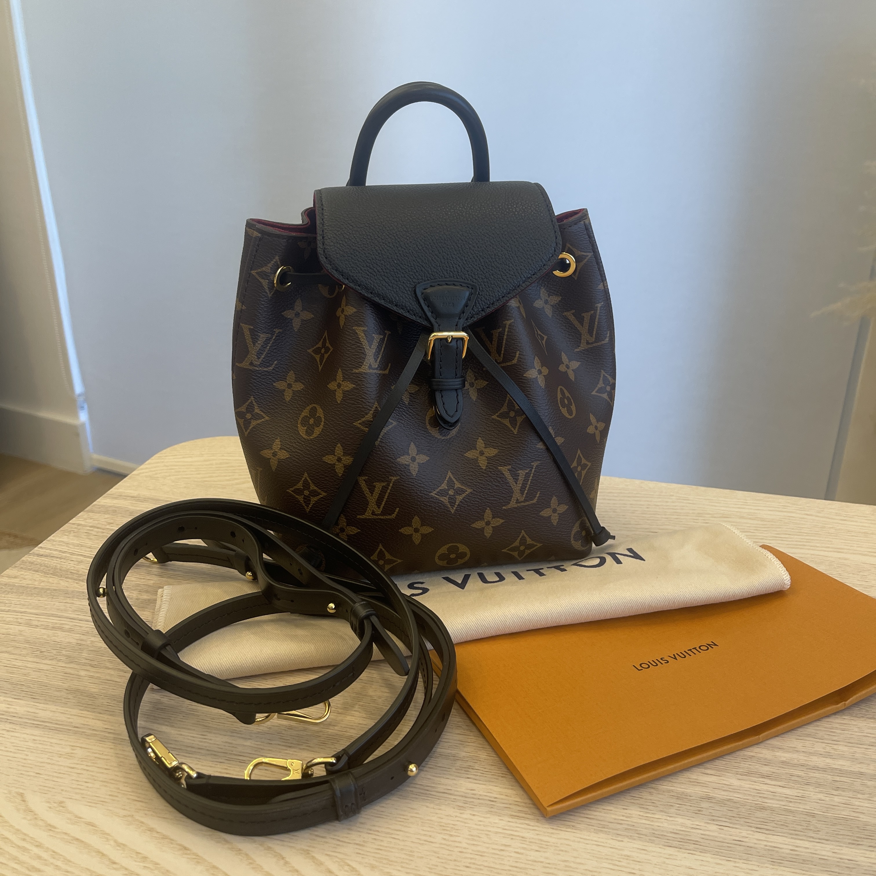 LOUIS VUITTON Monogram BB Montsouris NM Backpack Black 1144791